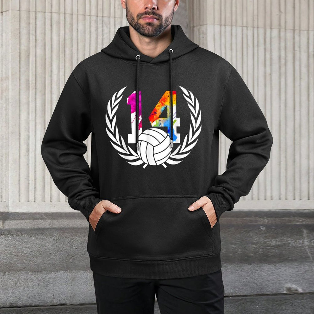 NUMBER 14 YEARS VOLLEYBALL 14TH BIRTHDAY Easy Care Hoodie