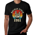 Rockin' Since 1961 Vintage Rock Music 60th Birthday Gift  Slim-fit Cut T-Shirt