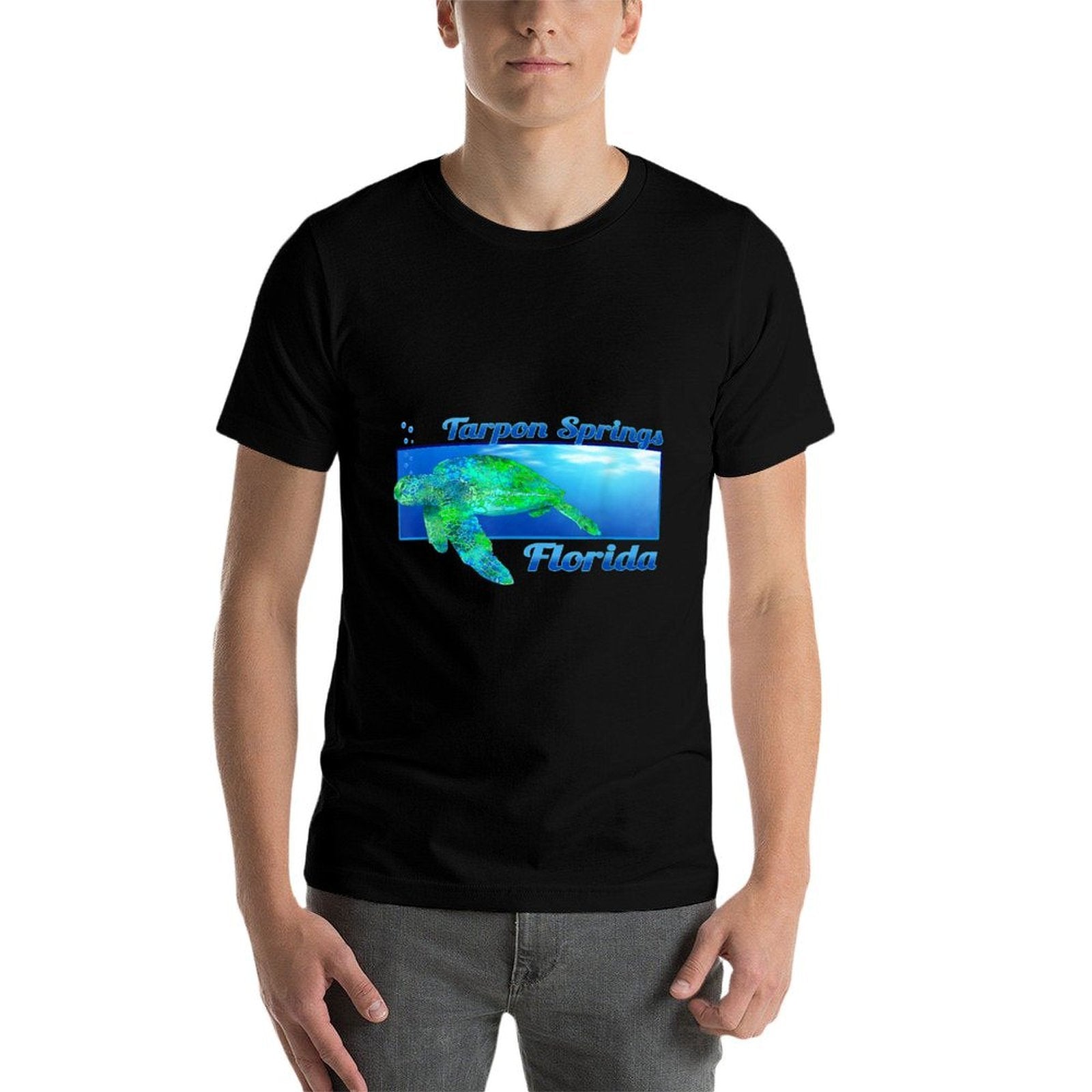 Tarpon Springs Florida Swimming Sea Turtle  High-quality Stitching T-Shirt