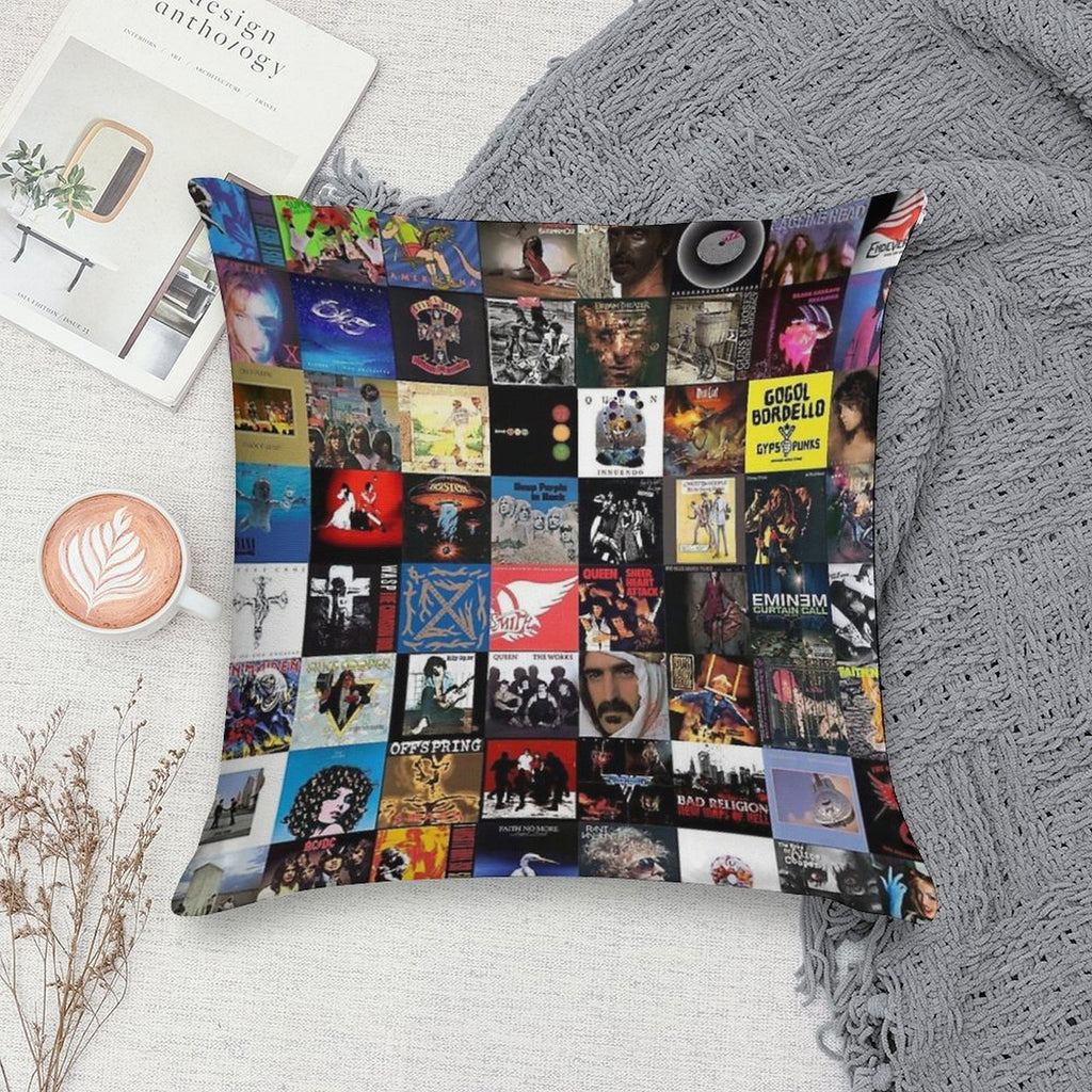 Retro Album Cover Collage Soft Ultra-Soft Texture Throw Pillow