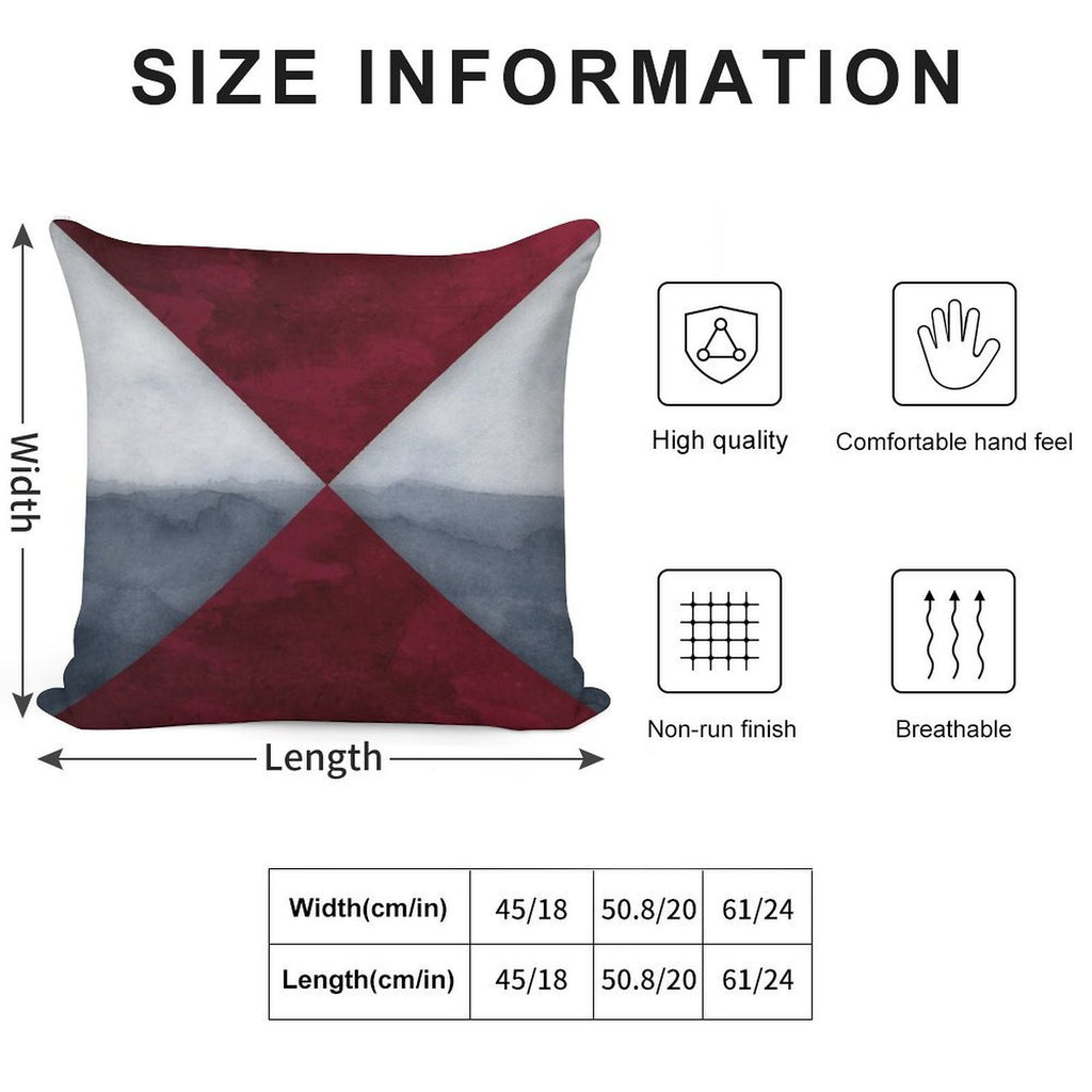 Maroon And Grey Soft Warmth Comfort Throw Pillow