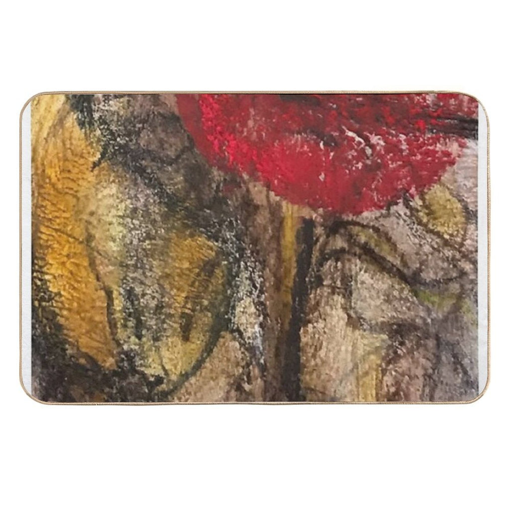 Deep Dive Red  Easy Maintenance Bath Mat
