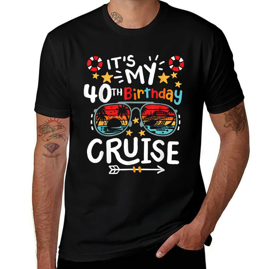 It's My 40th Birthday Cruise Vacation Tropical Party Beach  Graphic-printed T-Shirt