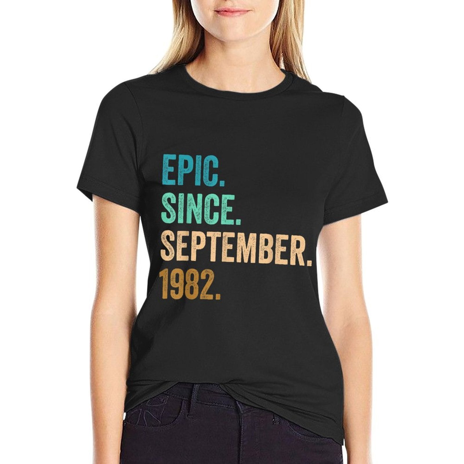40 Years Old Epic Since September 1982 40th Birthday  High-quality Stitching T-Shirt
