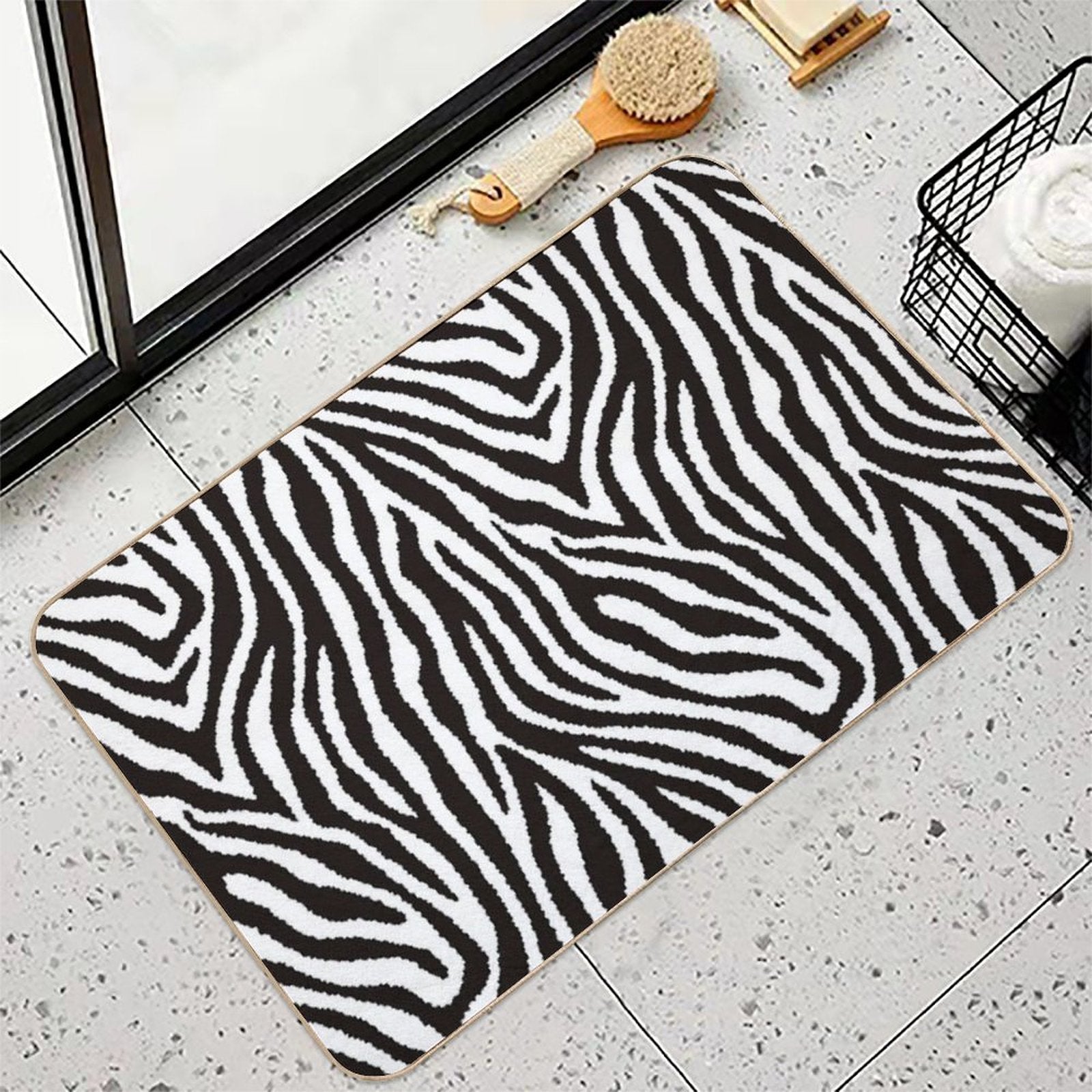 Zebra Pattern  Pet-Safe Bath Mat
