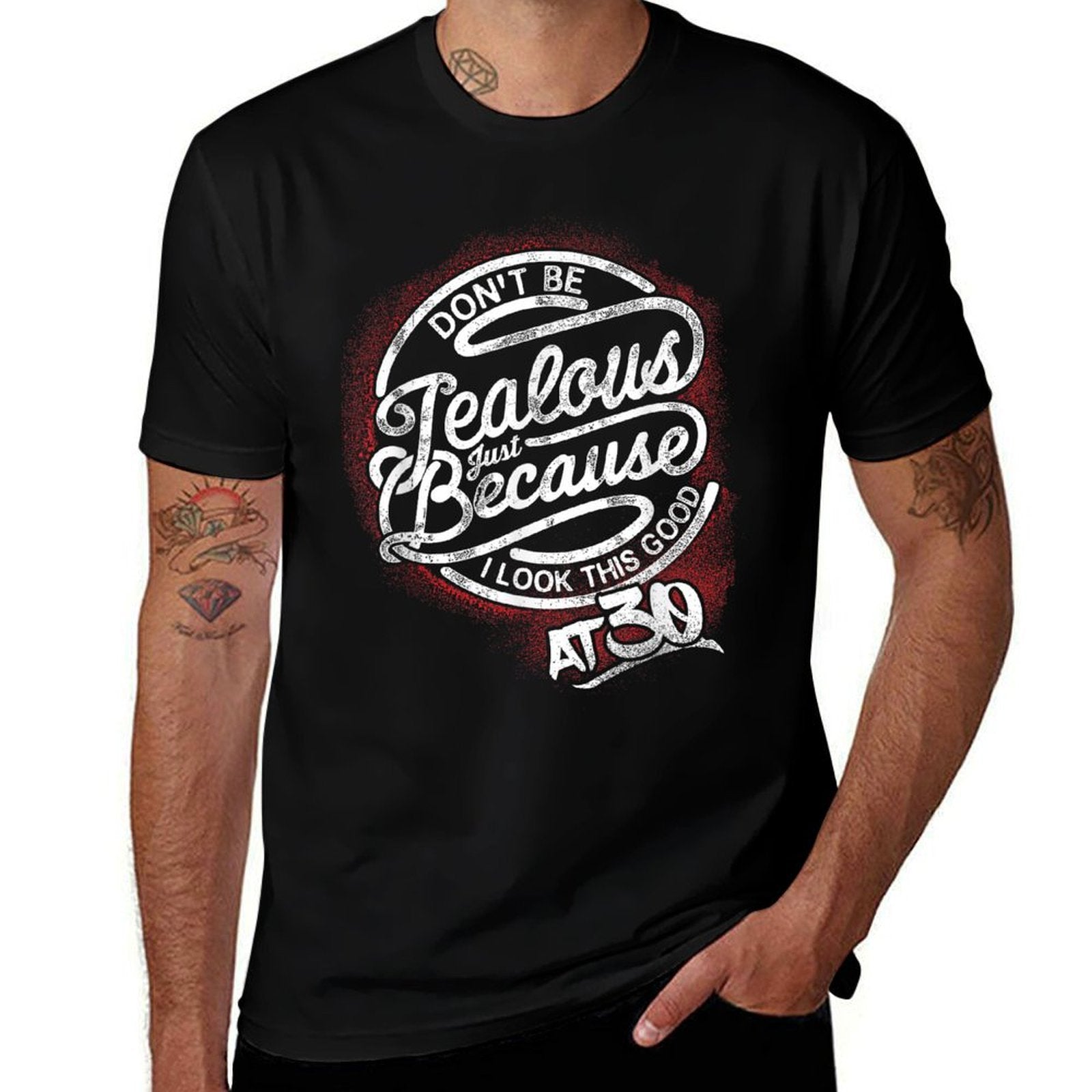 Don't Be Jealous 30th Birthday T-shirt, Turning 30  Oversized Silhouette T-Shirt