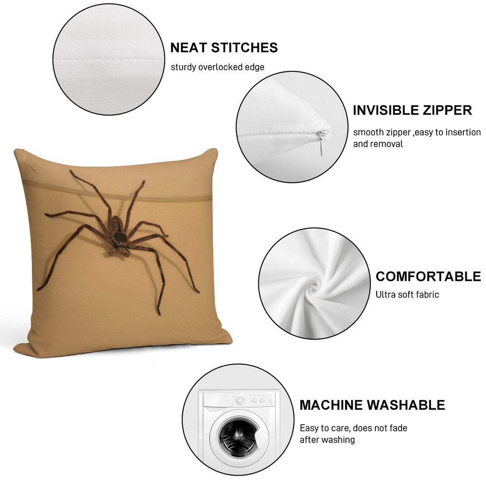 Australian Huntsman Spider Soft Warmth Comfort Throw Pillow