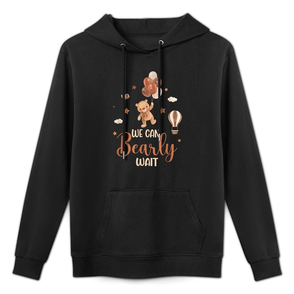 We Can Bearly Wait Bear Gender Neutral Boy Baby Shower Customizable Surface Hoodie
