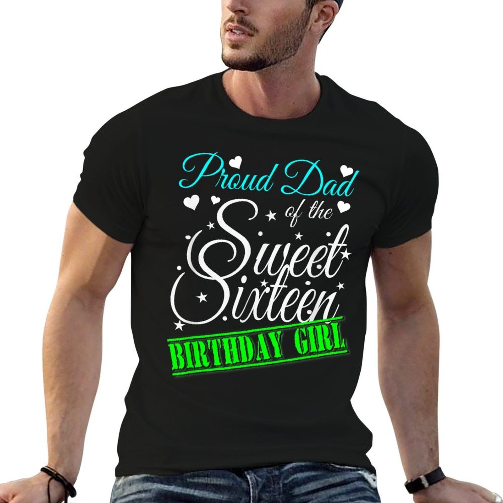 Vintage Sweet 16 Girln Birthday Girl Sixteenth Mom Dad  Heathered Texture T-Shirt