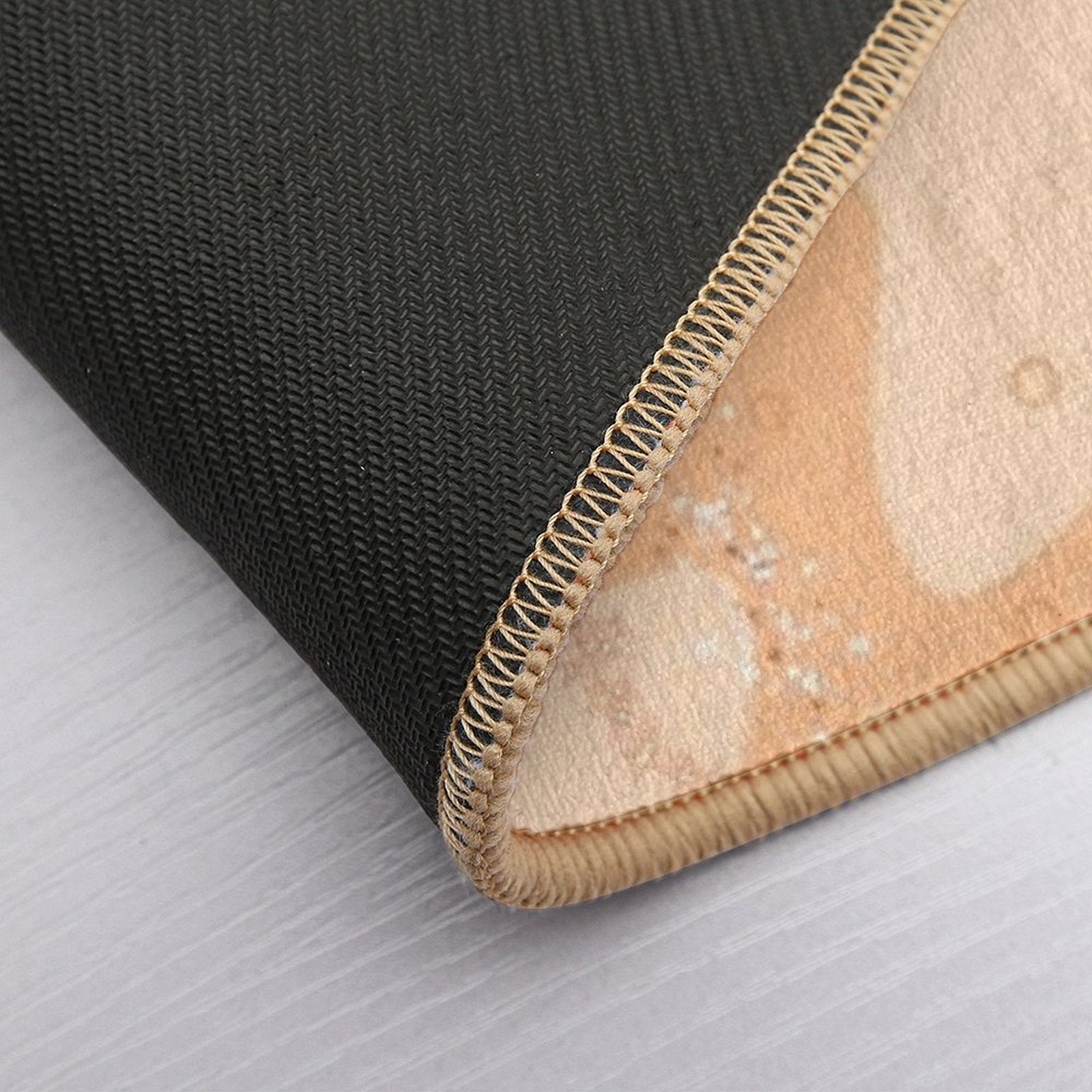 Aesthetic Pastel Orange Design W Bubbles  Slip-Resistant Bath Mat