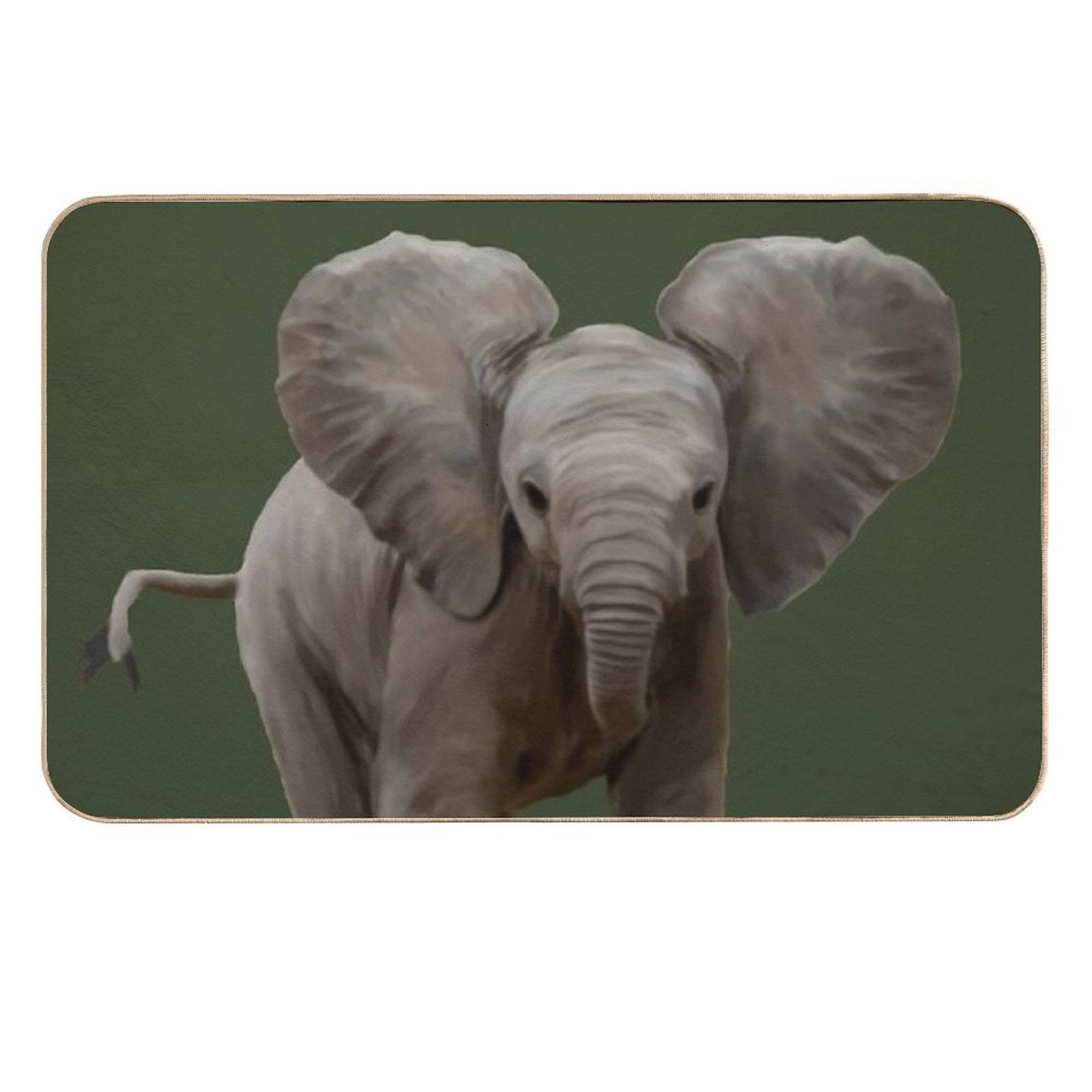 Baby Elephant Painting  Non-Slip Bath Mat
