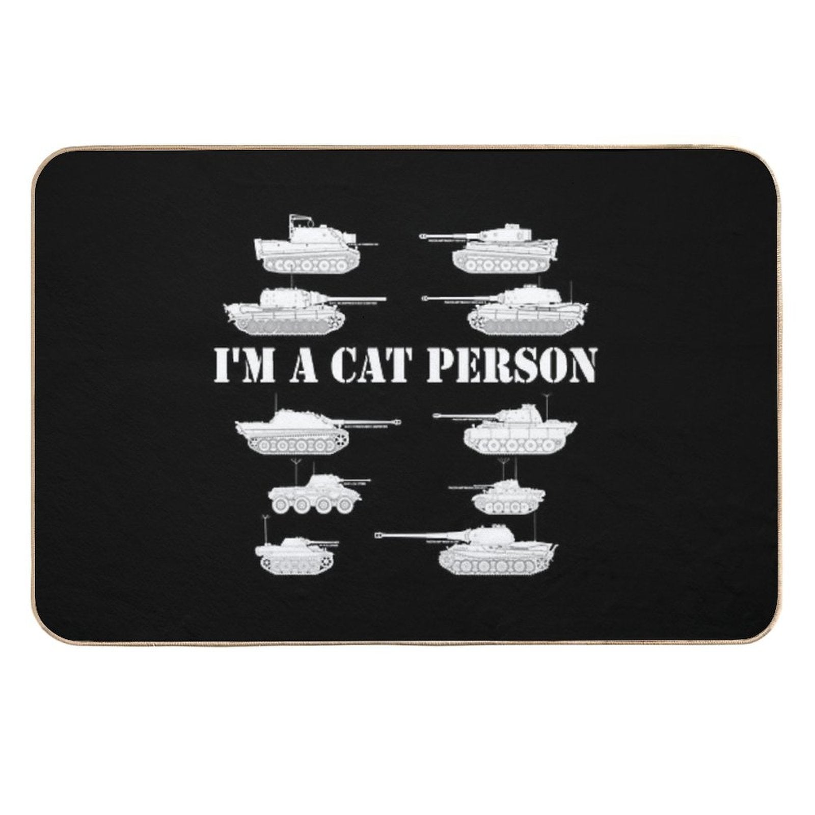 Im A Cat Person Ww2 10 German Tanks  Fade-Resistant Bath Mat