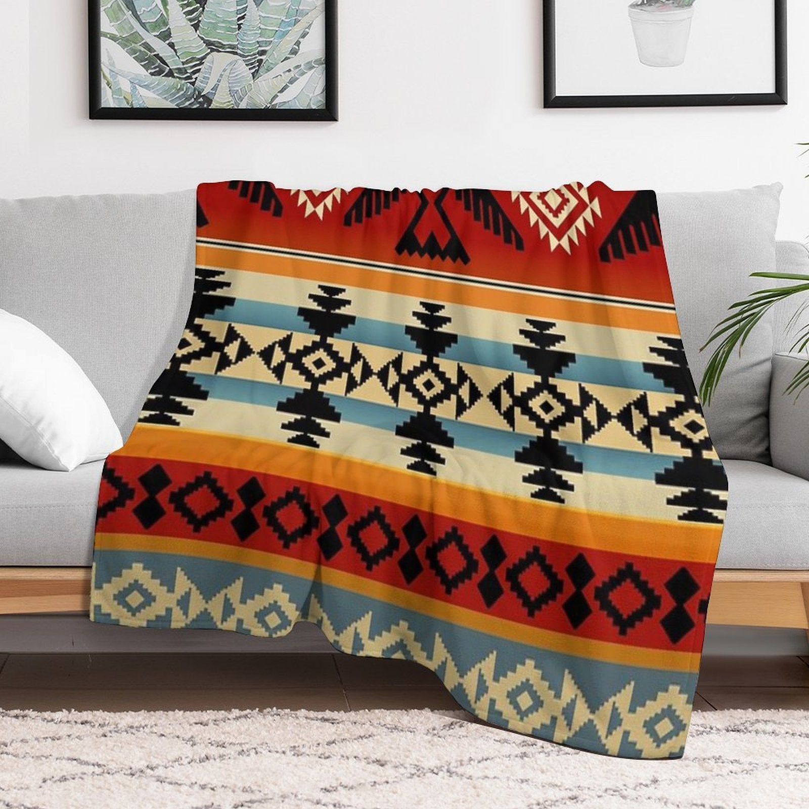 Thunderbird  Native American Pattern All-season Throw Blanket