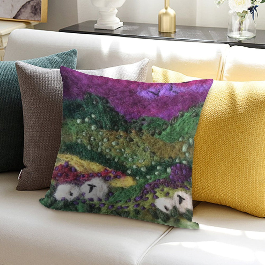 Print ONLY - North York Moors Felted Textile Art Soft Hidden Zipper Throw Pillow