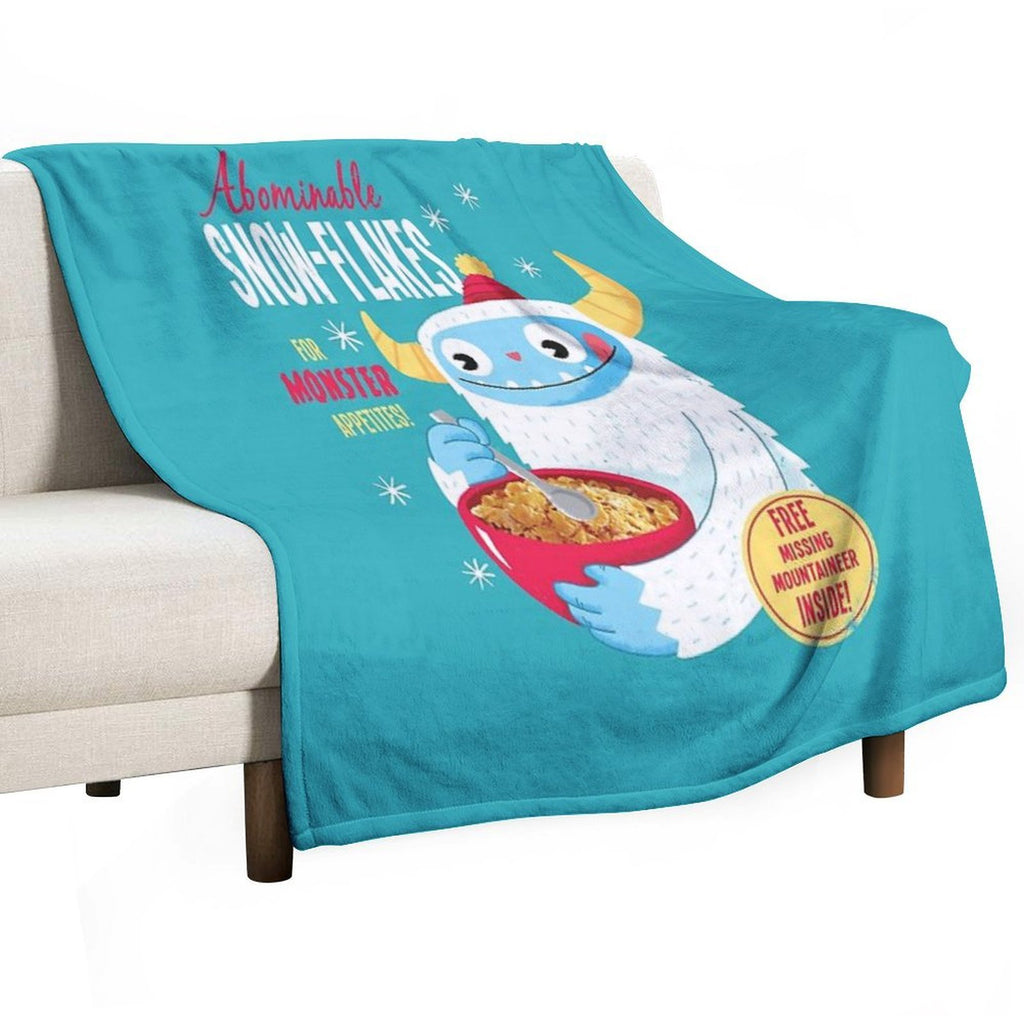 Abominable Snowflakes Plush Throw Blanket
