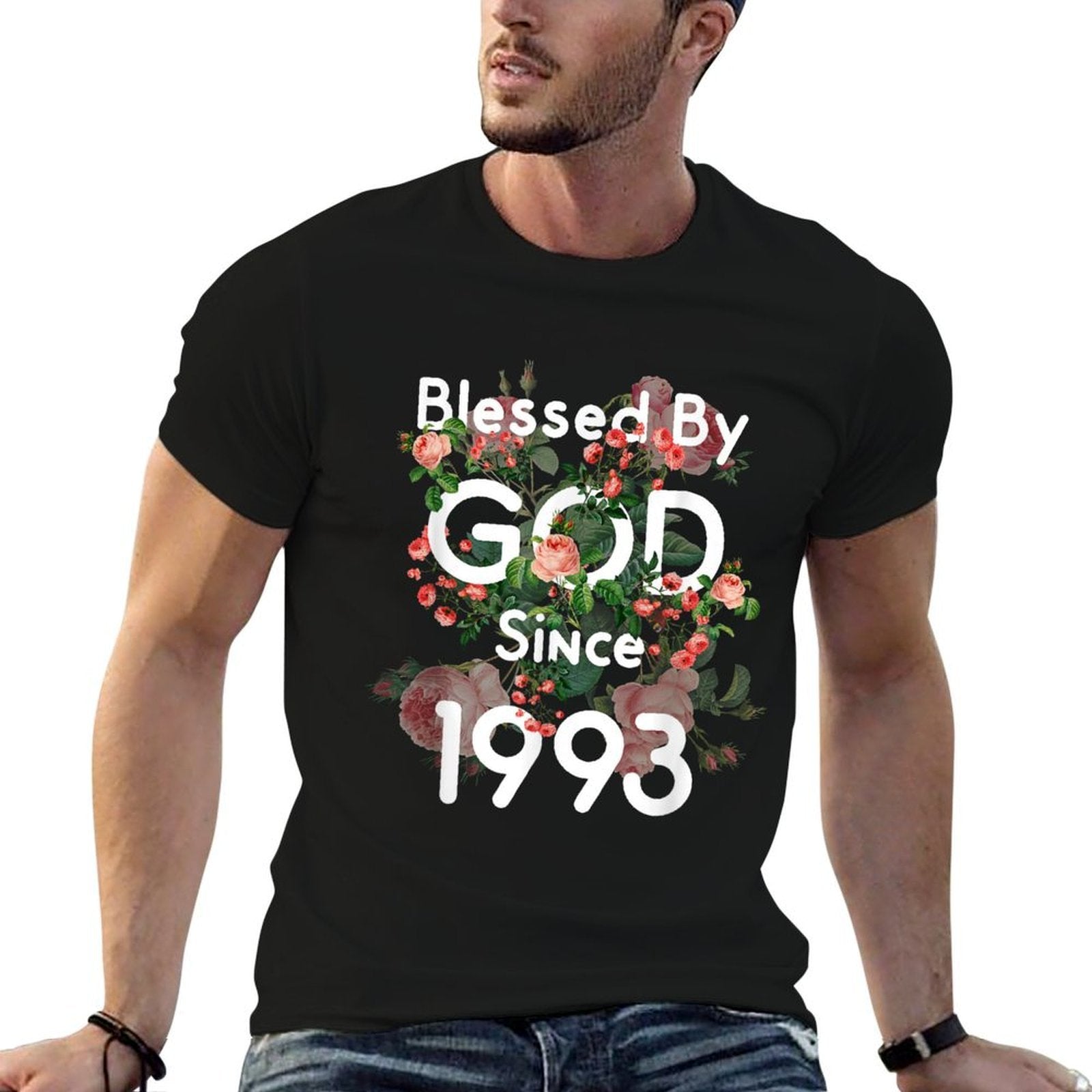 Blessed By God Since 1993 For 30 Years Rose 30th Birthday  Wrinkle-resistant T-Shirt