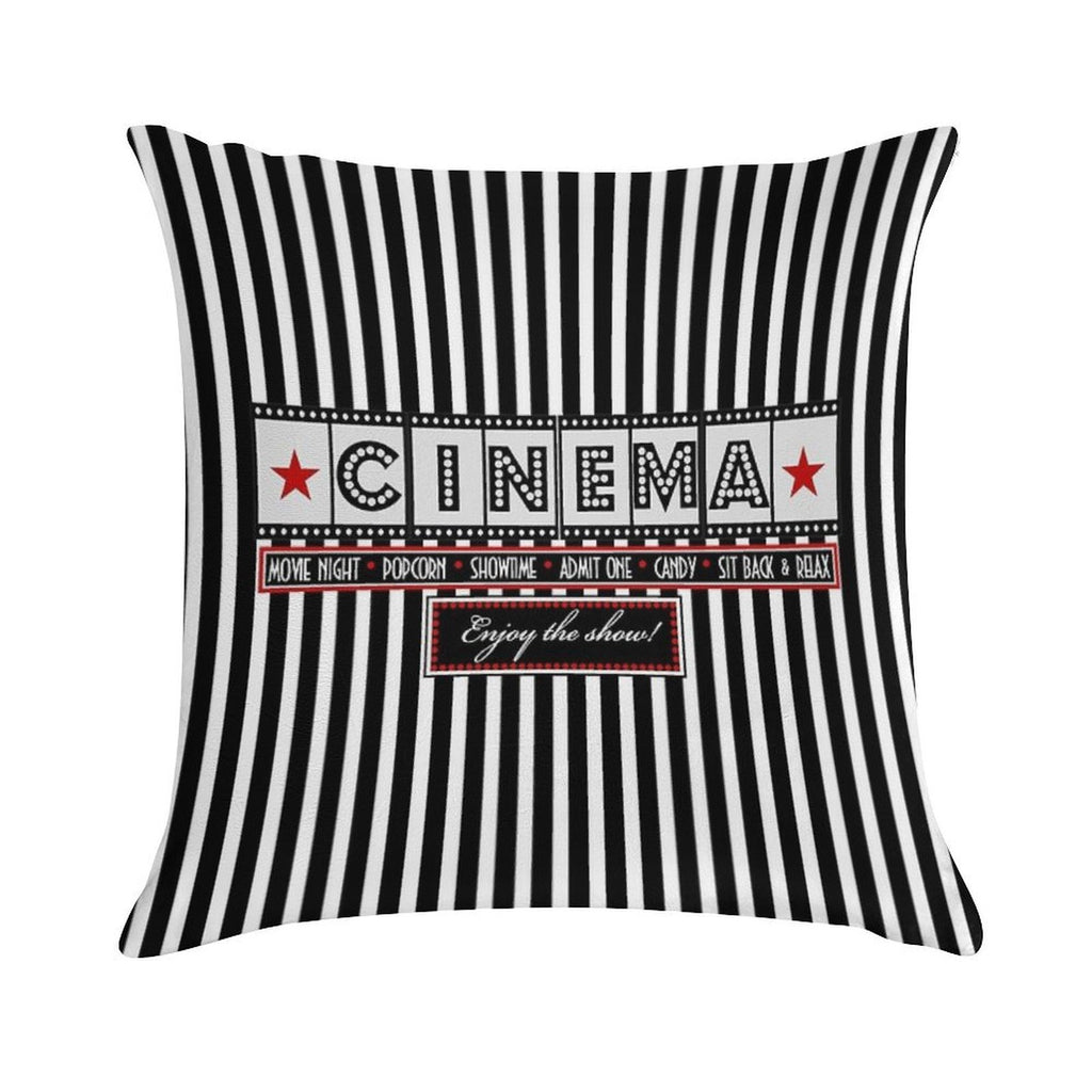 Movie Theater Striped Cinema Ticket Throw Pillow Soft Multiple Sizes Throw Pillow