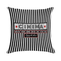 Movie Theater Striped Cinema Ticket Throw Pillow Soft Multiple Sizes Throw Pillow