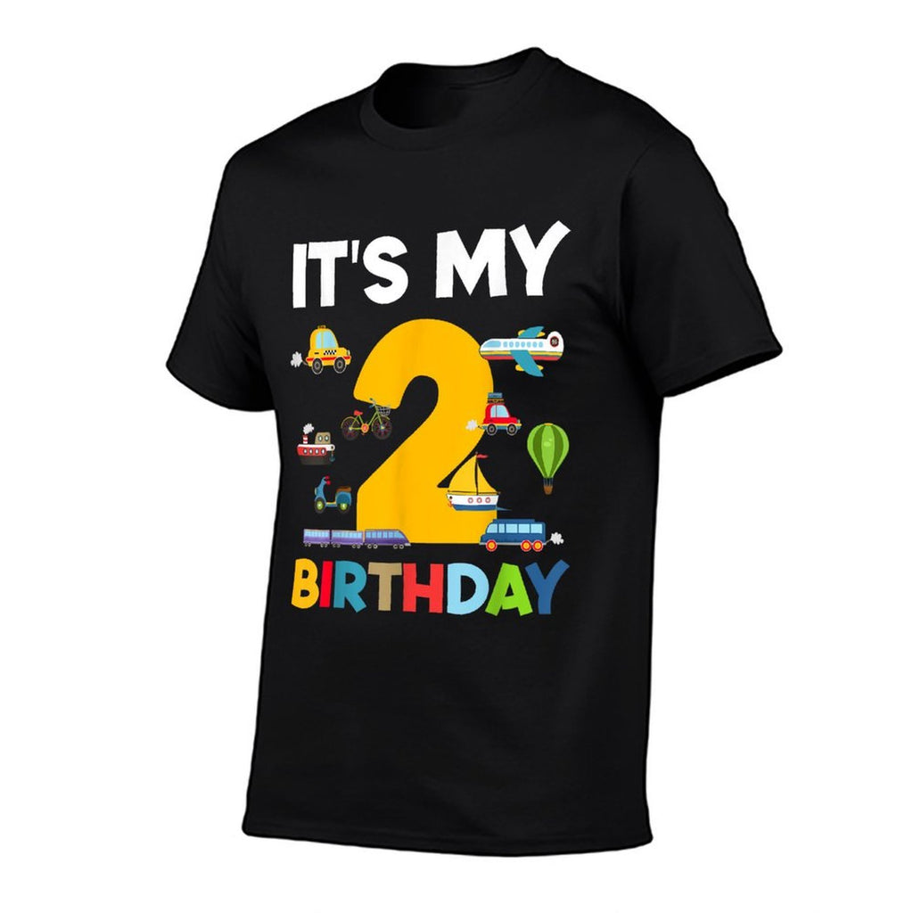 2nd Birthday Transportation Toddler Boy Kid 2 Years Birthday  Graphic-printed T-Shirt
