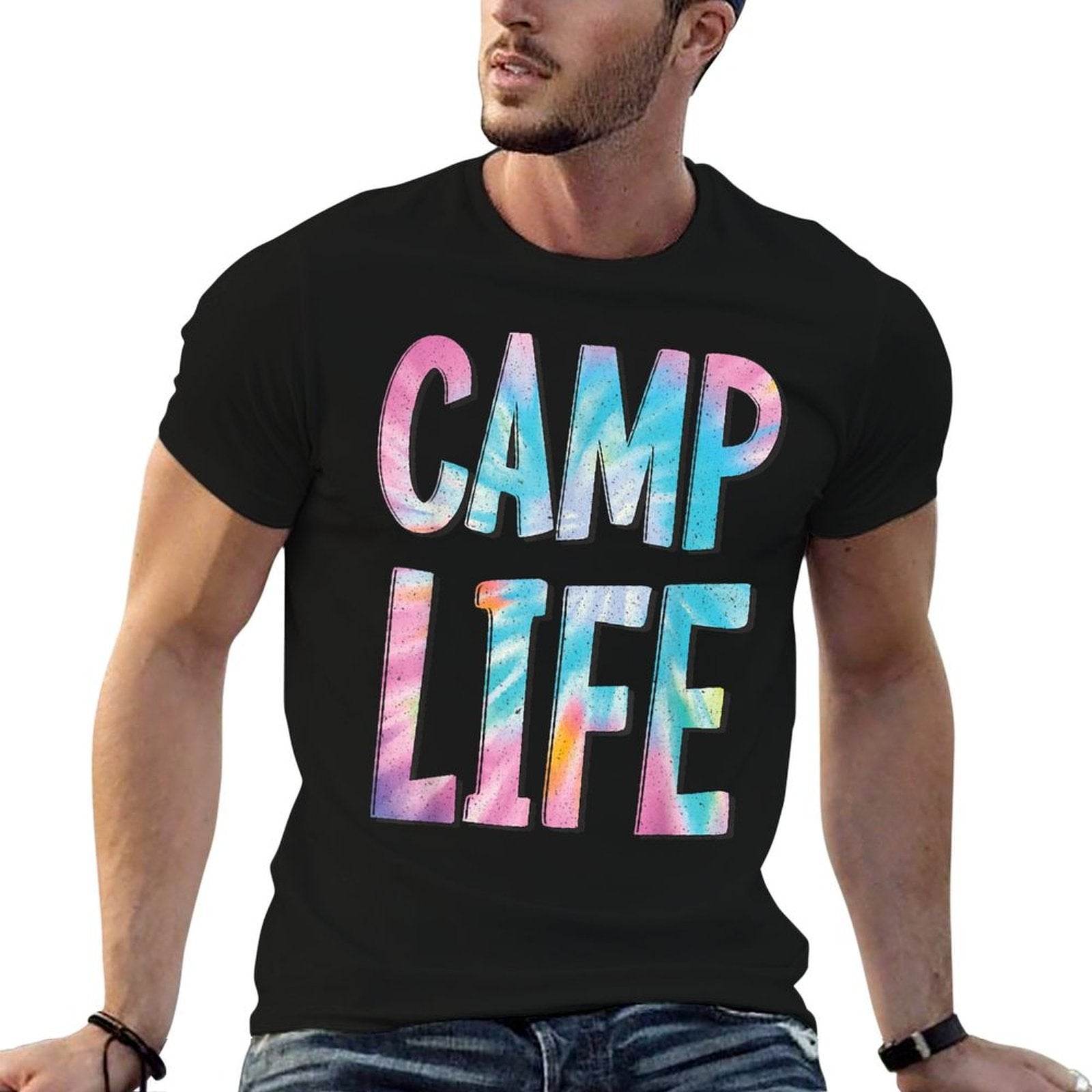 Camp Life Tie-Die Summer Top for Girls Summer Camp  Vintage-inspired T-Shirt