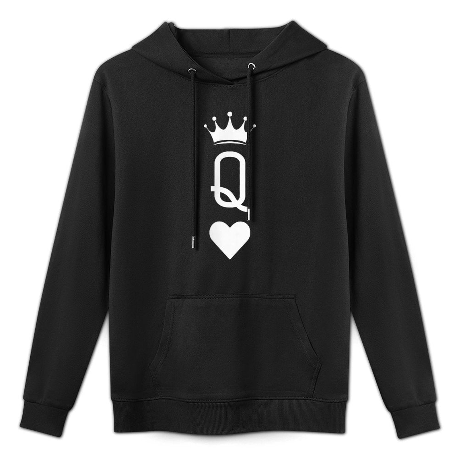 Queen of Heart Playing Card Vintage Crown Matching Women Shape Retention Hoodie
