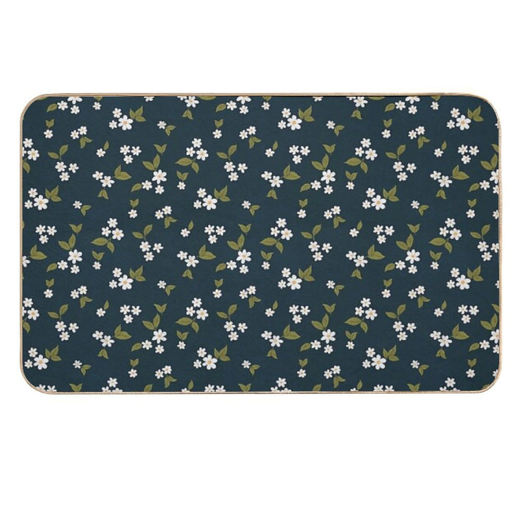 Daisy Bloom Teal  Fade-Resistant Bath Mat