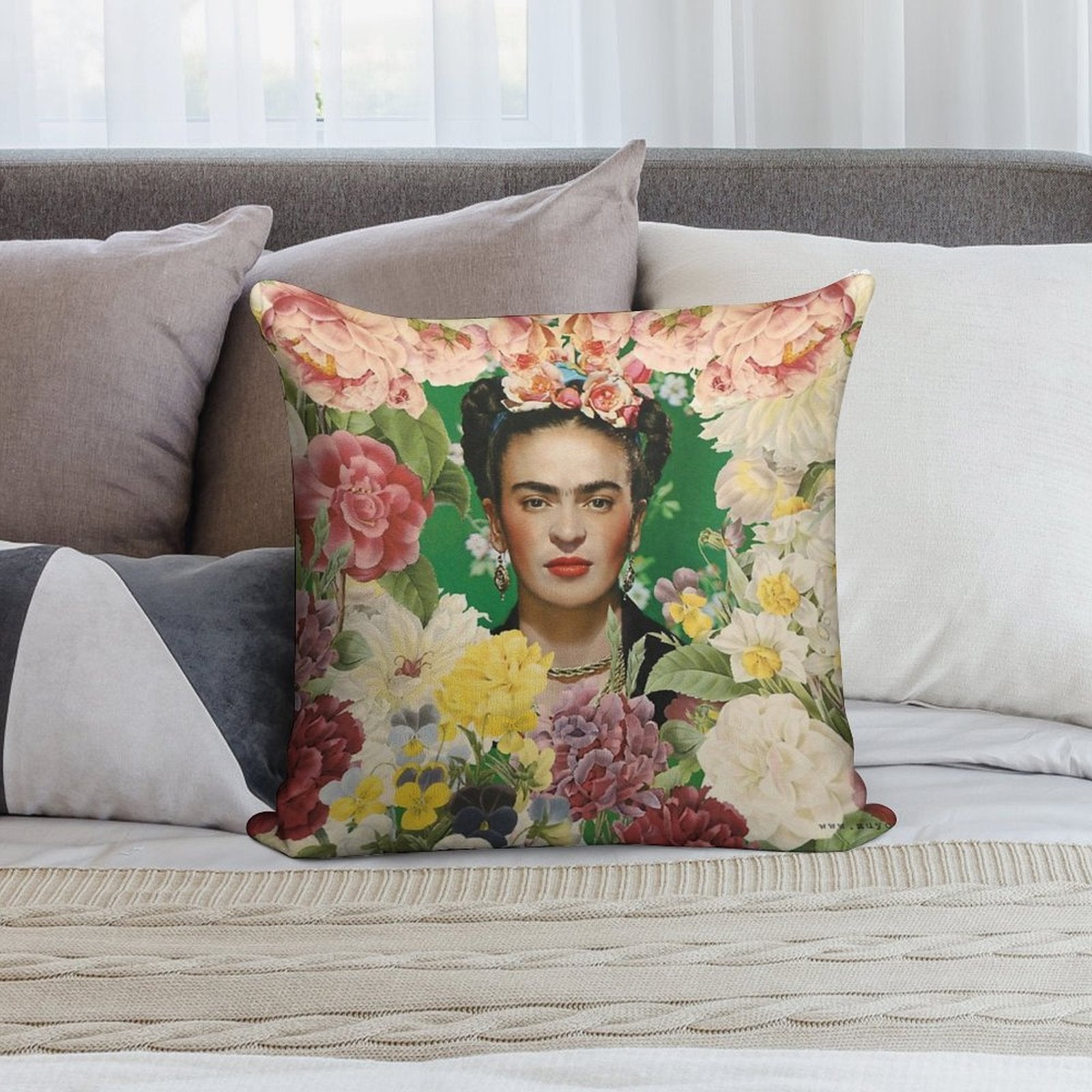 Frida Kahlo IV Soft Fade-Resistant Throw Pillow