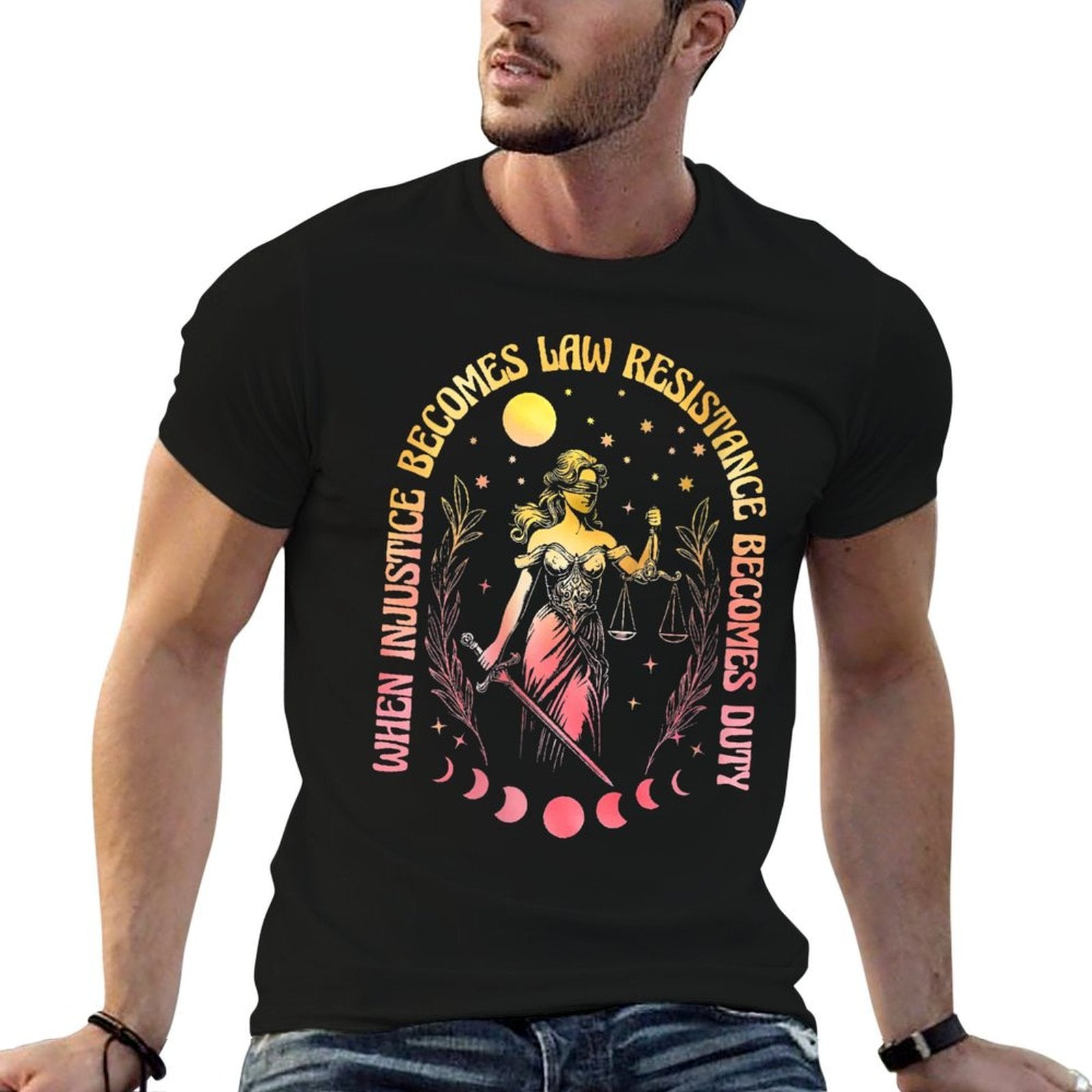Womens When Injustice Becomes Law Resistance Becomes Duty RBG Quote Comfortable T-Shirt