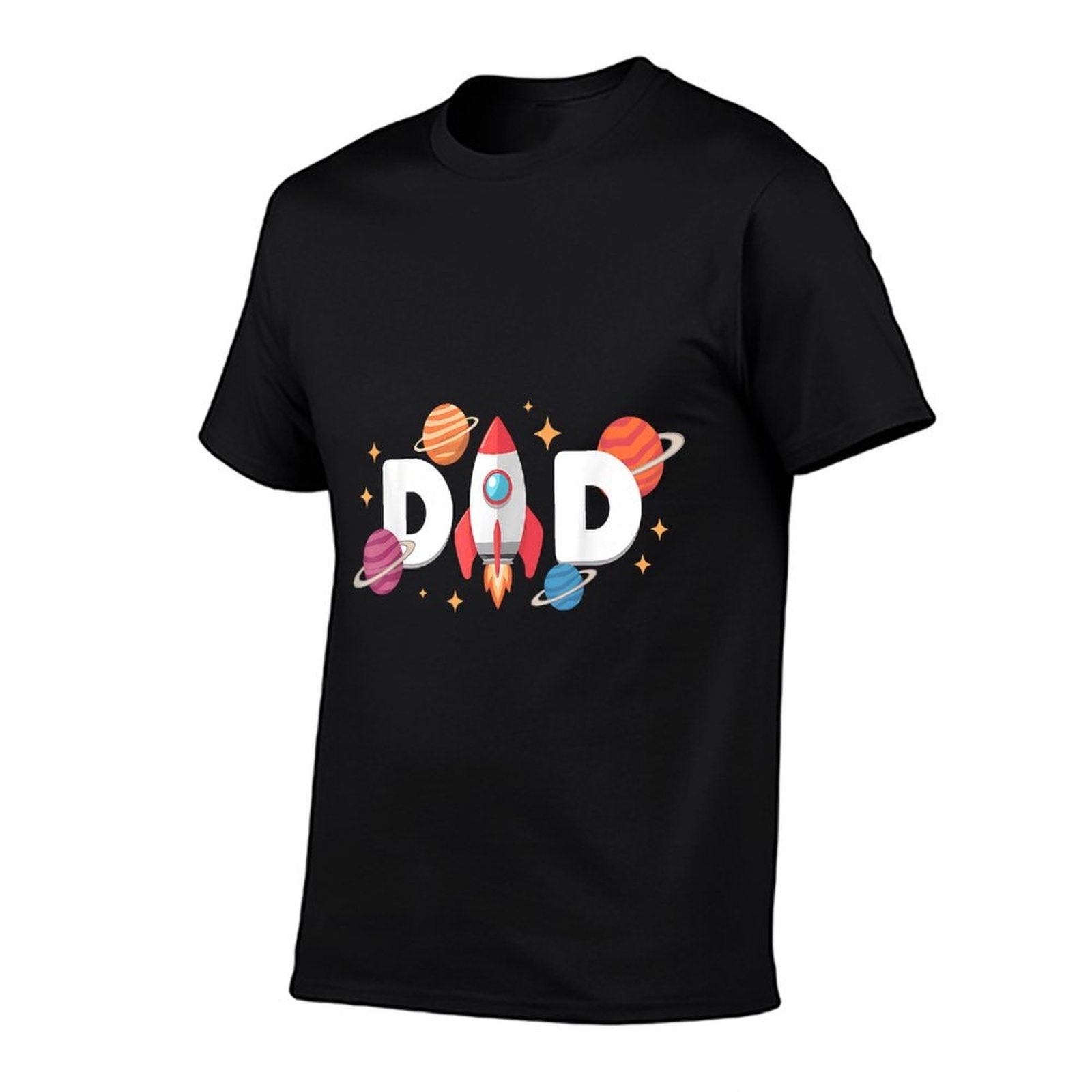 Dad of The Birthday Boys Space Astronaut 1st Birthday Family  Ribbed Collar T-Shirt