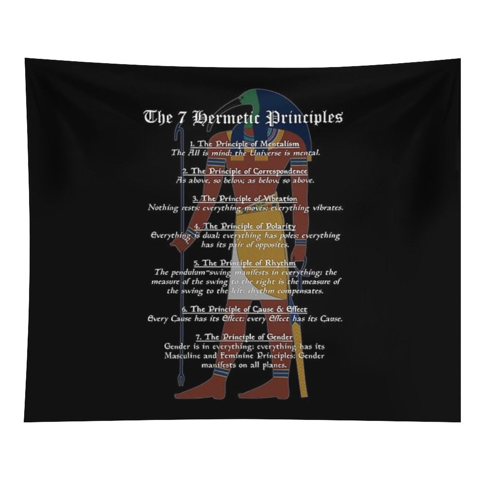 The 7 Hermetic Principles - Greek And Egyptian Philosophy (Thoth) Tapestry