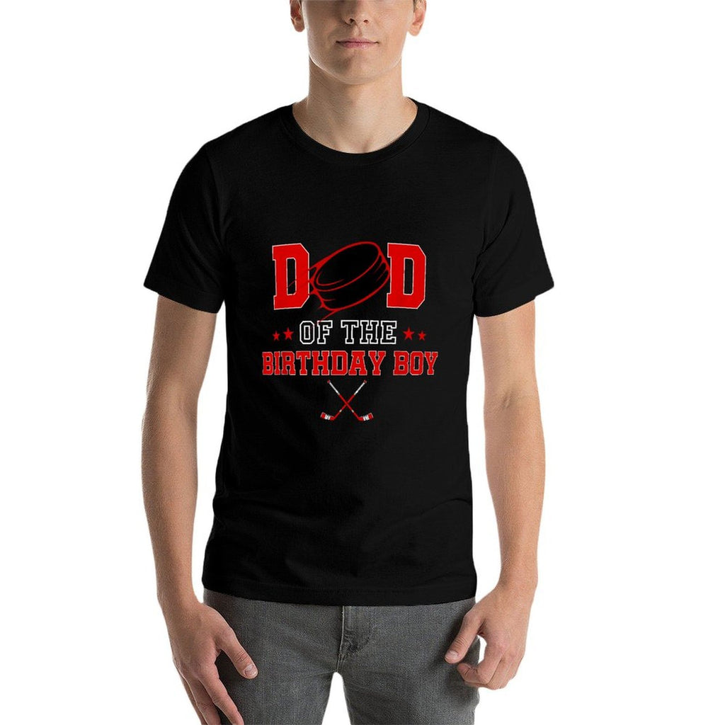 Dad Of The Birthday Boy Hockey Lover First Bday Party  Lightweight T-Shirt