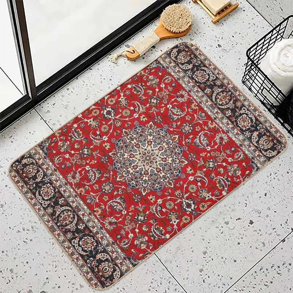 Fine Silk & Wool Isfahan Persian Rug Print  Rapid-Drying Bath Mat