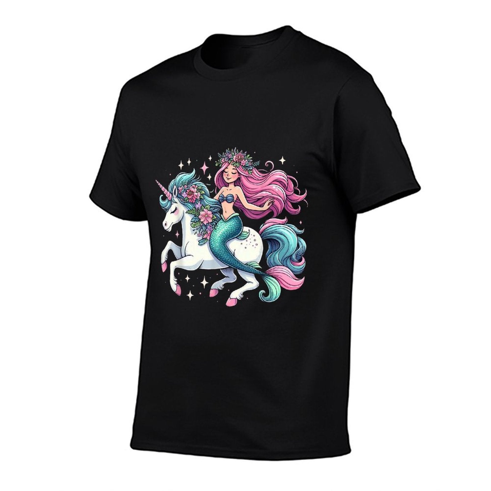 Mermaid Riding A Unicorn Boys Girls Men Women Kids Adults  Classic T-Shirt
