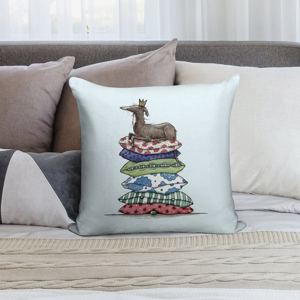 Princess On The Pea - Greyhound - Galgo - Whippet - Italian Greyhound Soft Fade-Resistant Throw Pillow