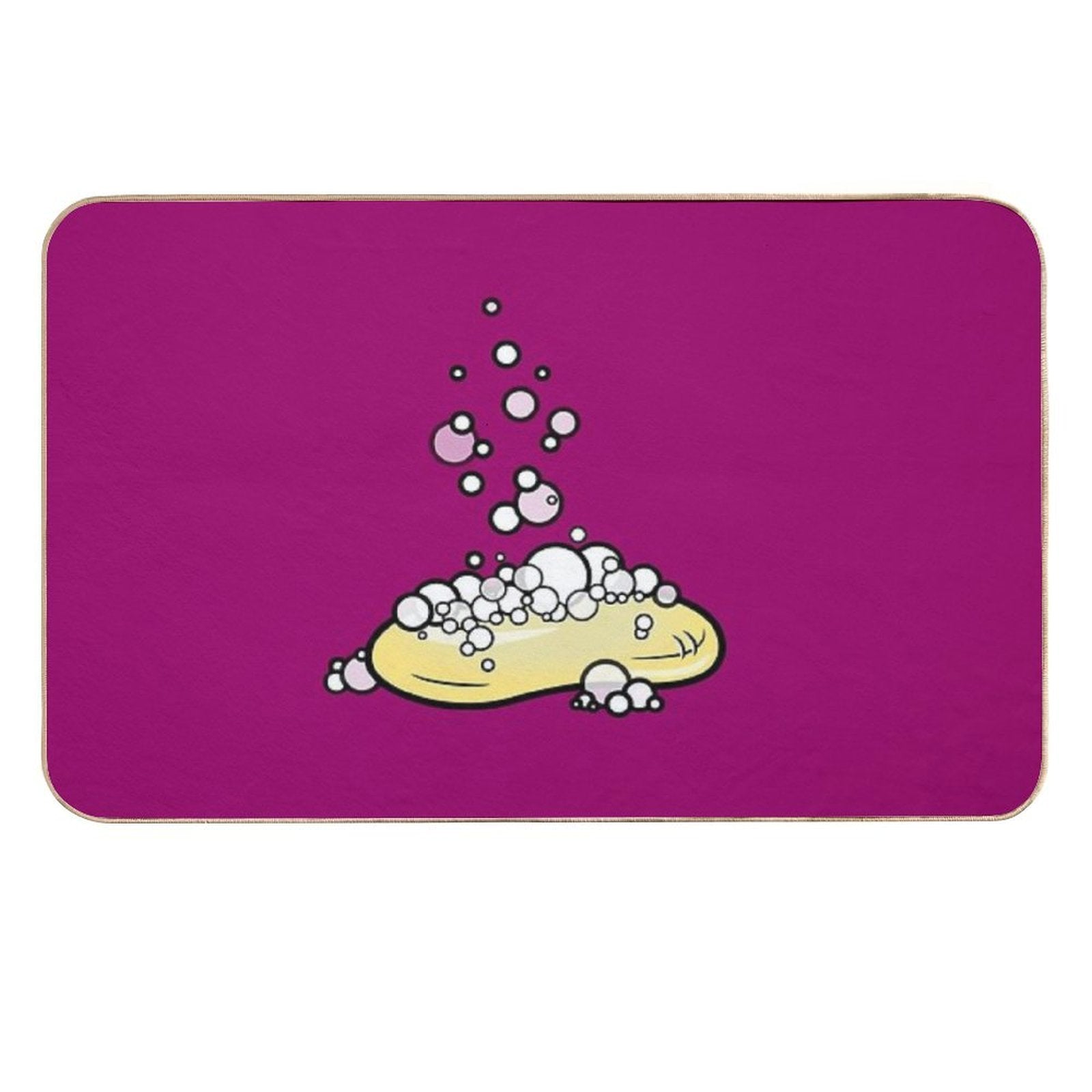 Baby Blue Soap on Purple- Colorful Bathroom Art Series  Non-Slip Bath Mat