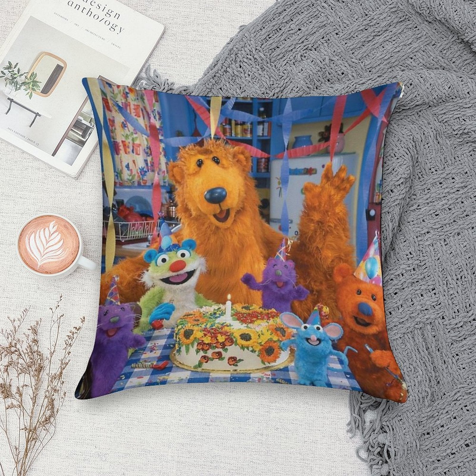 Bear in The Big Blue House Soft Style Accent Throw Pillow