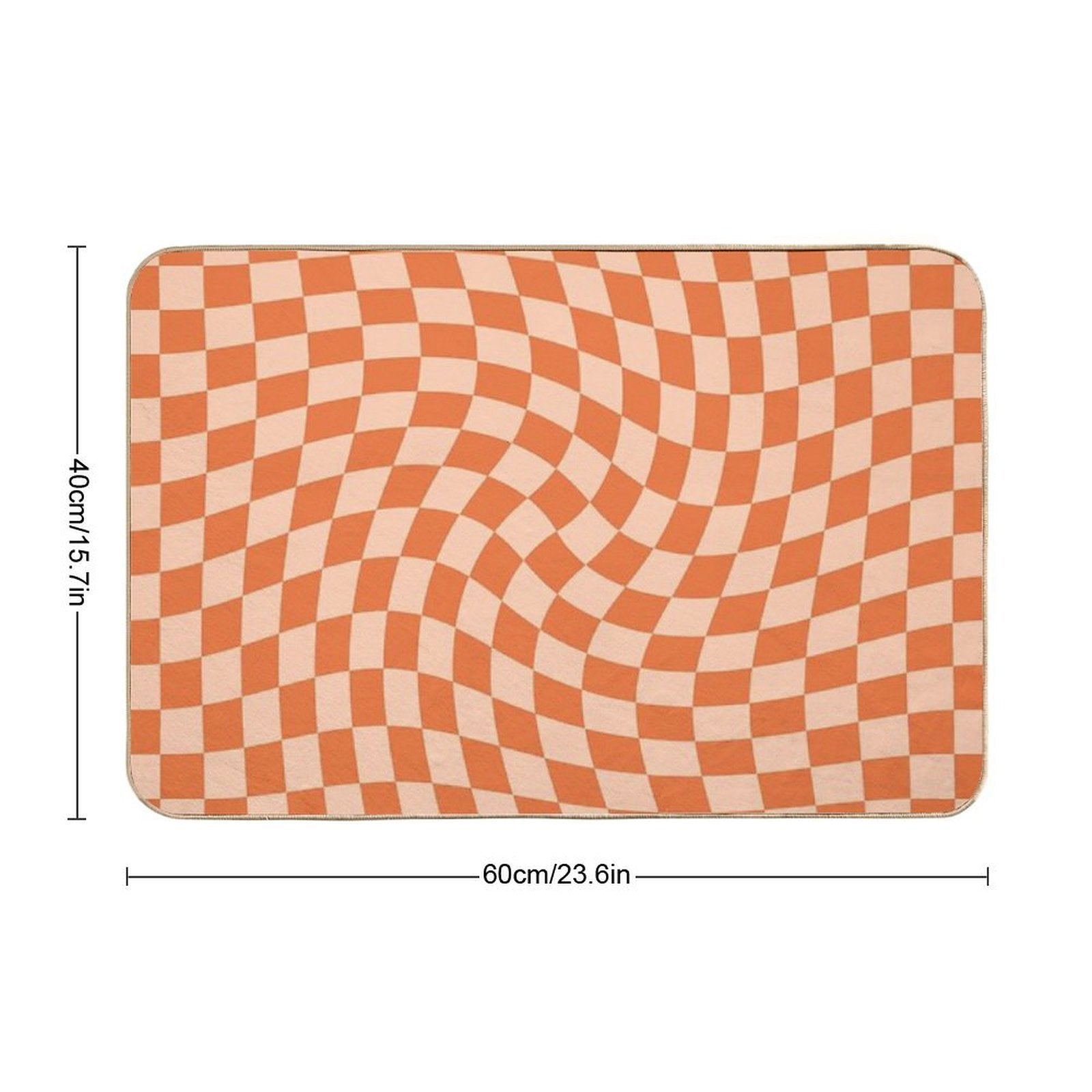 Check IV - Orange Twist  Multi-Purpose Bath Mat