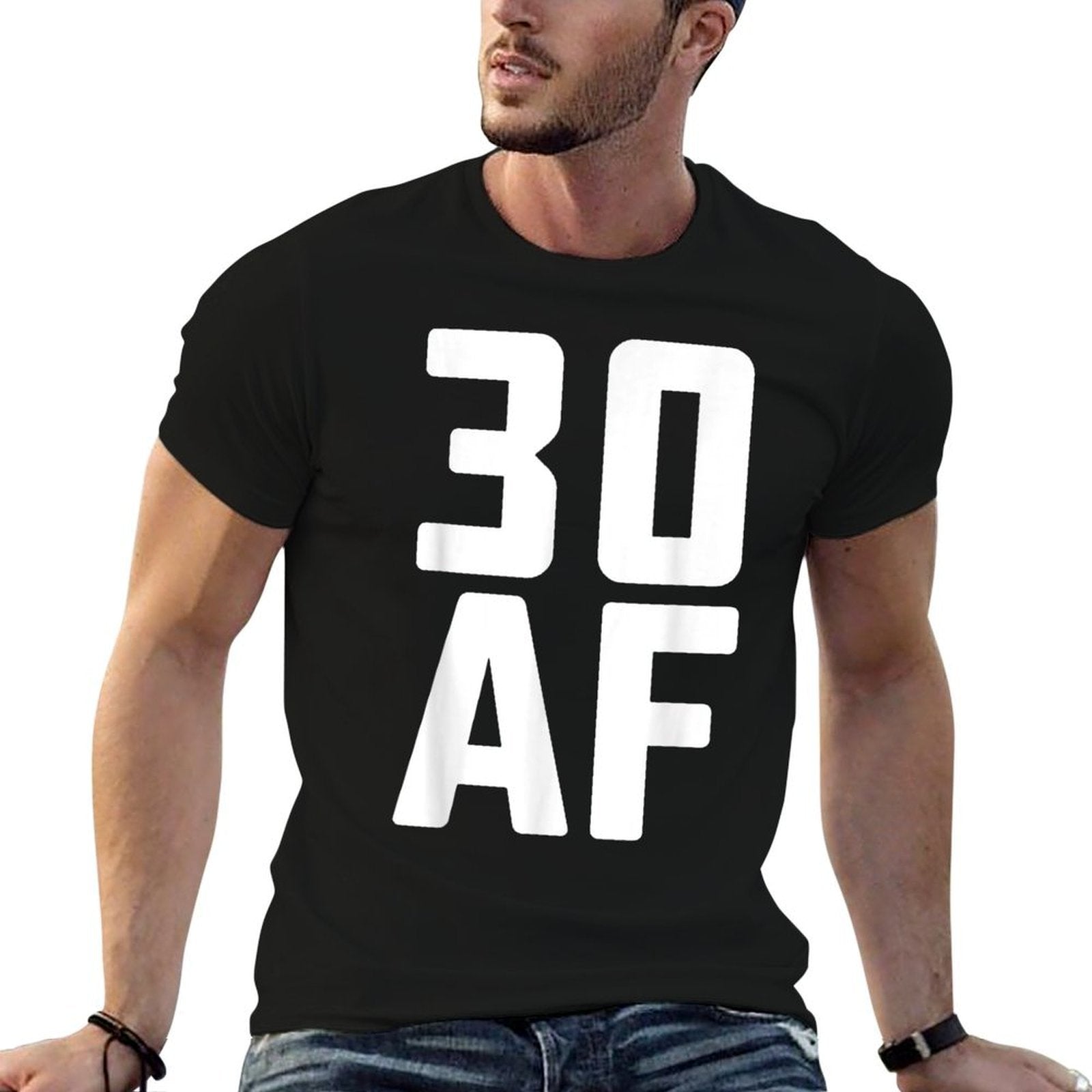 30 AF - 30th Birthday Men Women Thirty Gift  Heathered Texture T-Shirt
