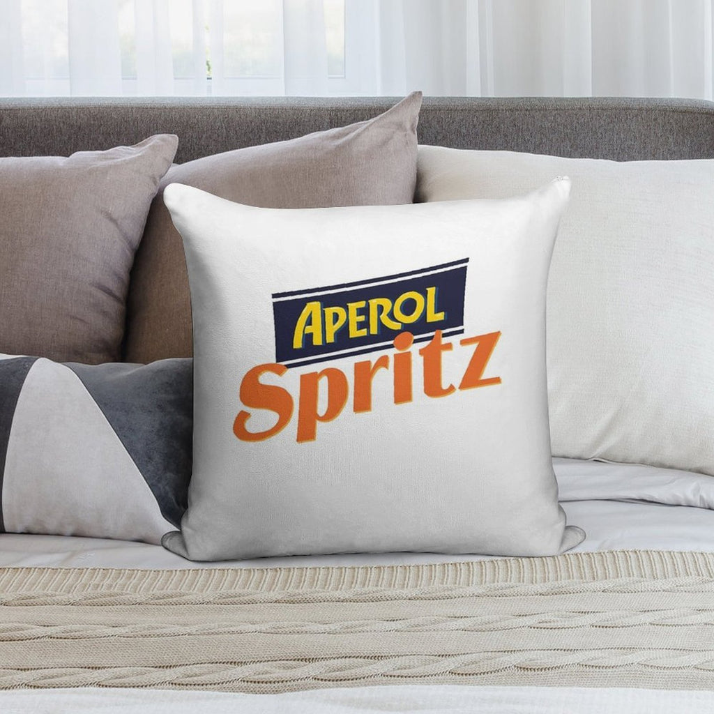 Aperol Spritz Soft Short Plush Fabric Throw Pillow