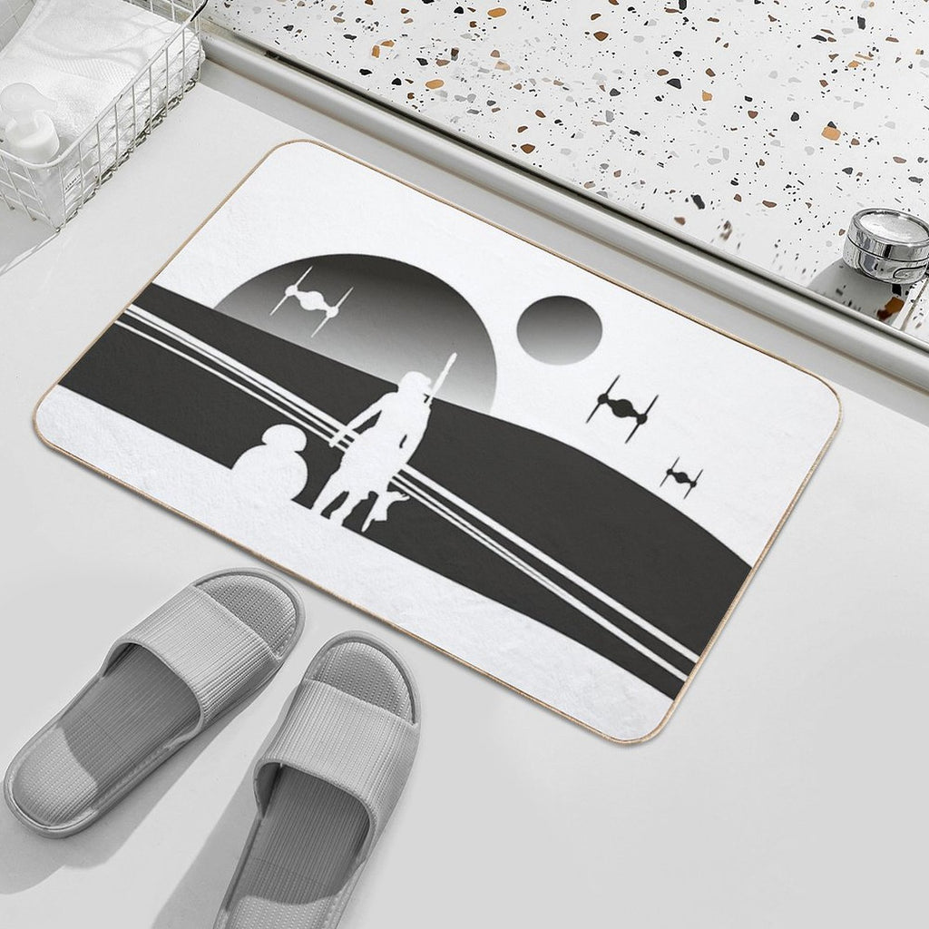 TATOOINE SUNSET BLACK  Fade-Resistant Bath Mat