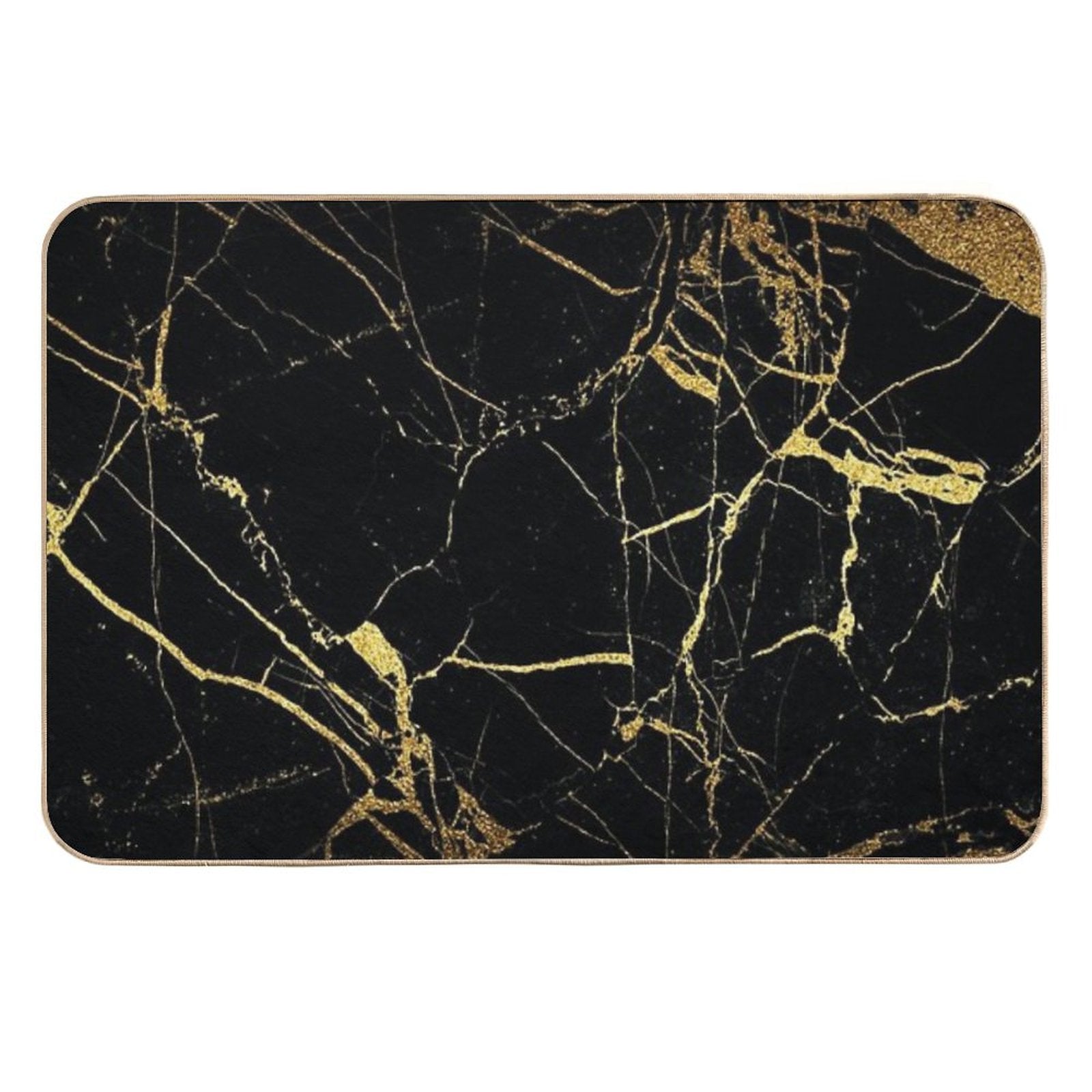 Black Gold Marble  Pet-Safe Bath Mat
