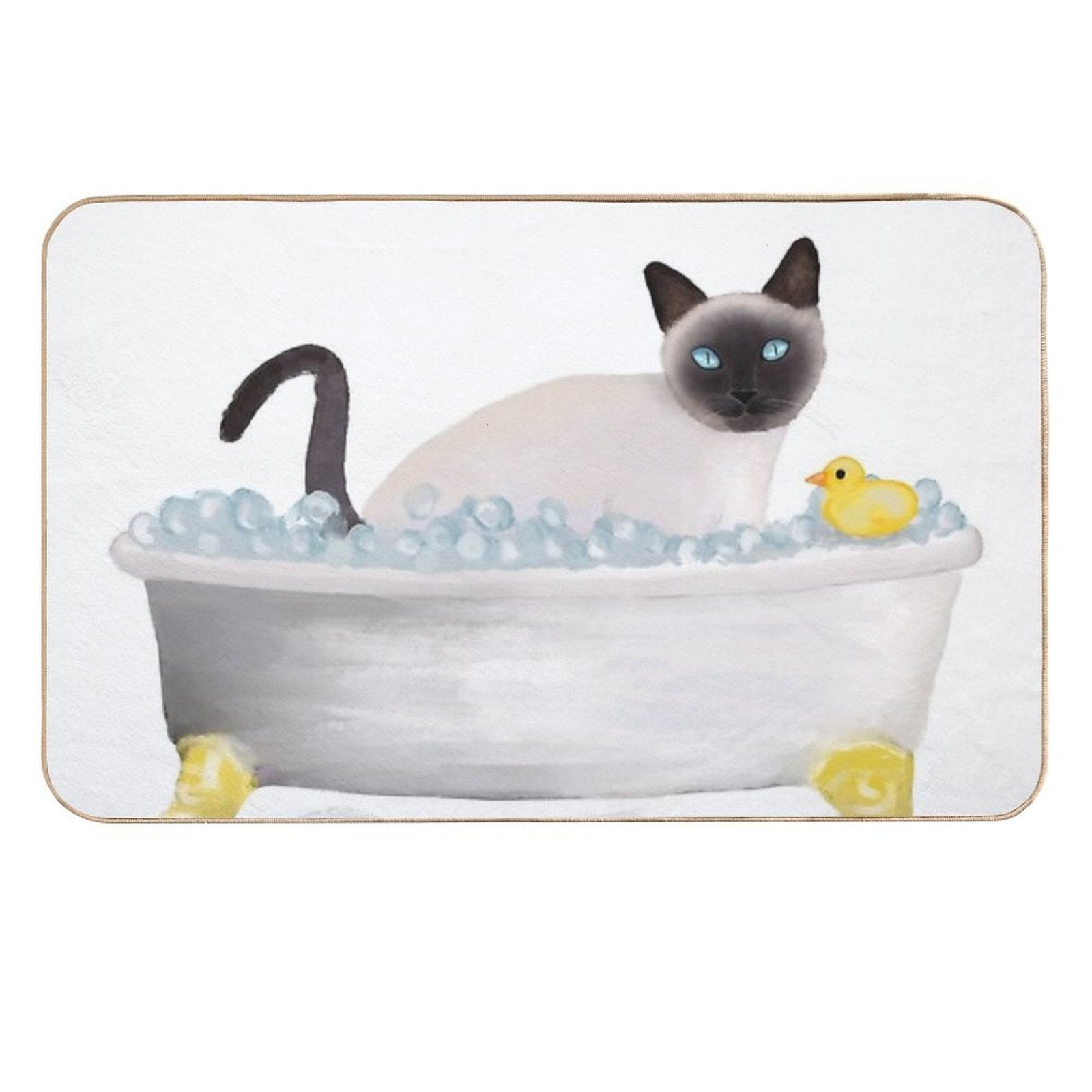 Cat In The Bathtub  Slip-Resistant Bath Mat
