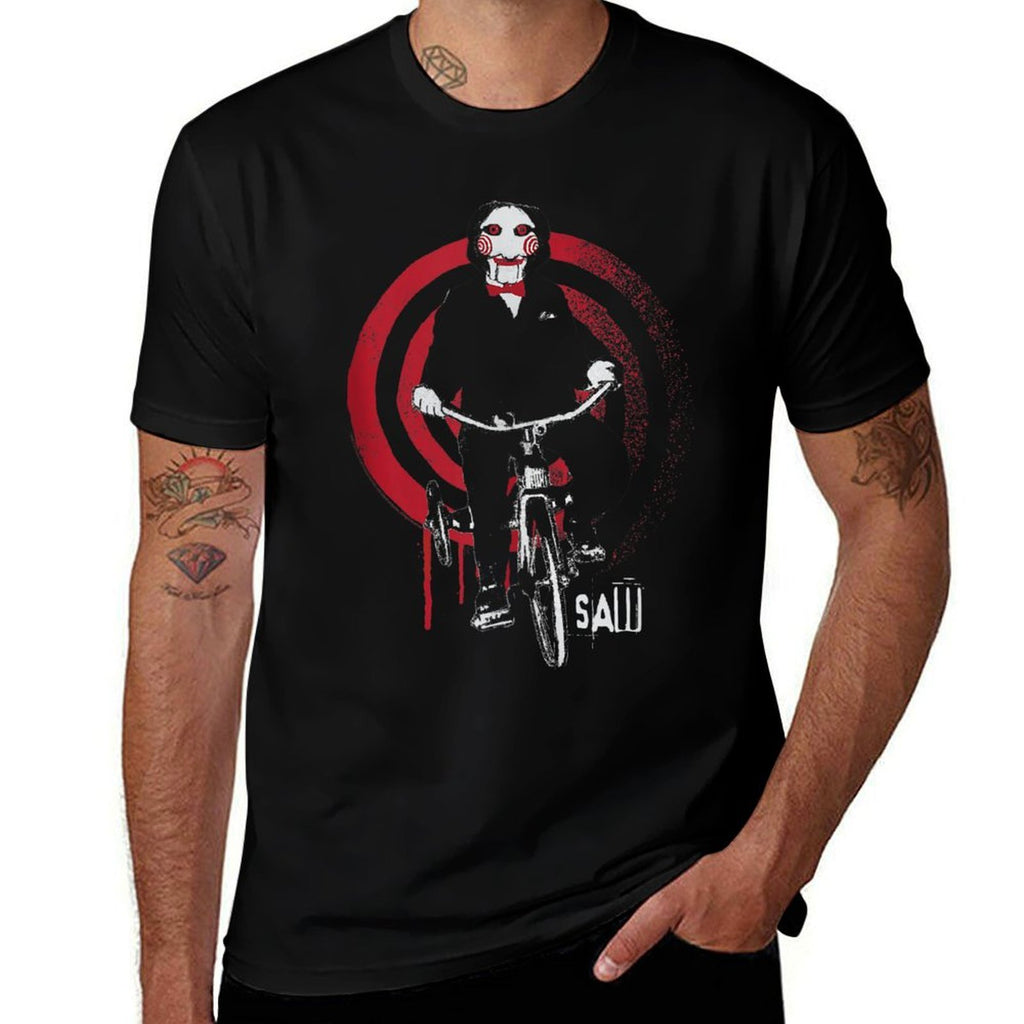 Saw Jigsaw on Bike  Oversized Silhouette T-Shirt