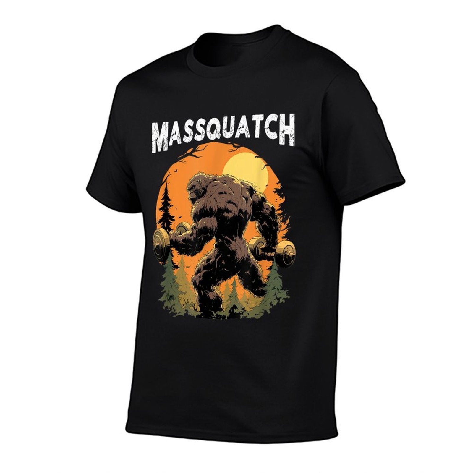 Hairy Animal Workout Merch Bigfoot Massquatch Funny Sasquatch Workout Gym Weightlifter  Easy-care T-Shirt