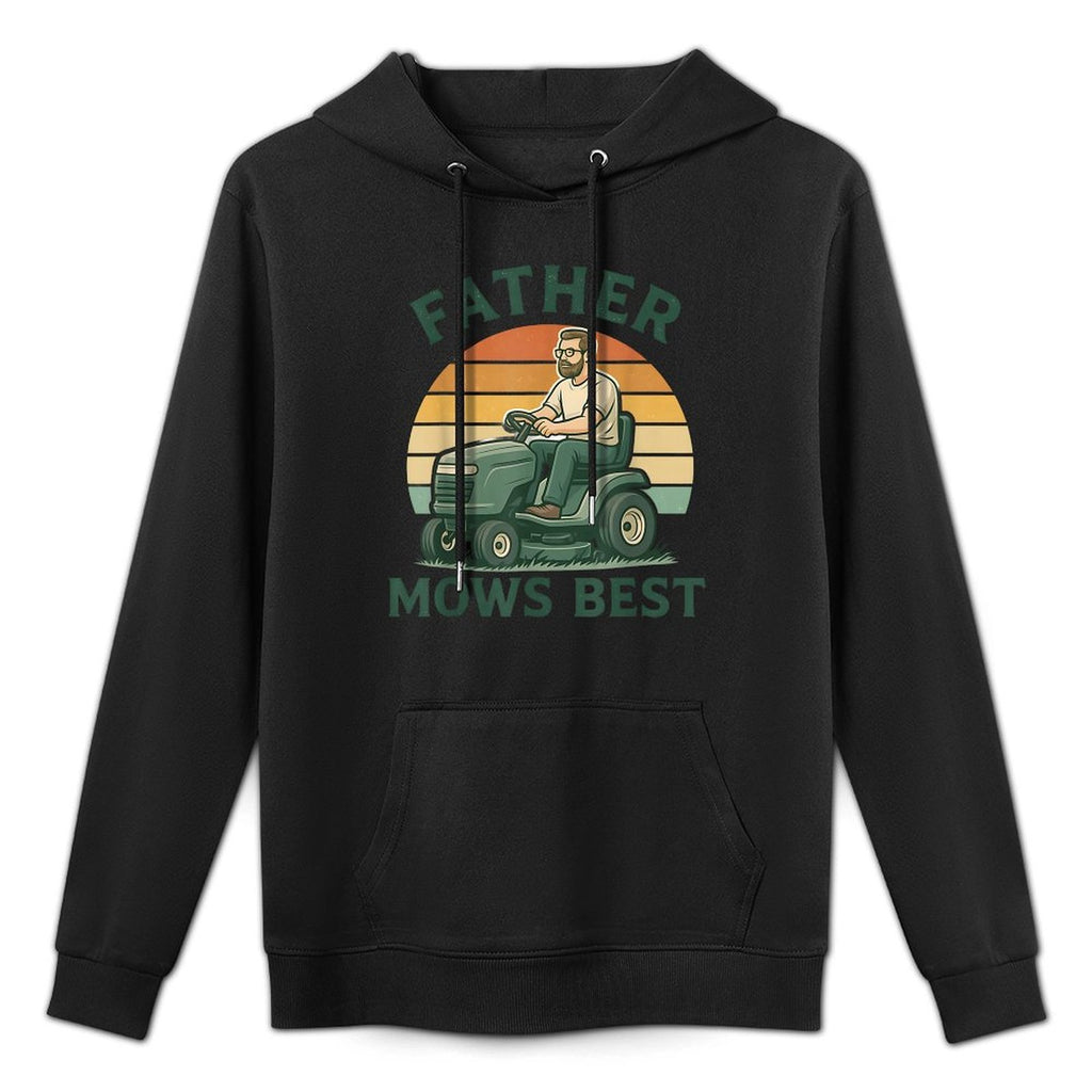 Father Mows Best Dad Fathers Day Funny Men Mowing Lawn Relaxed Fit Hoodie