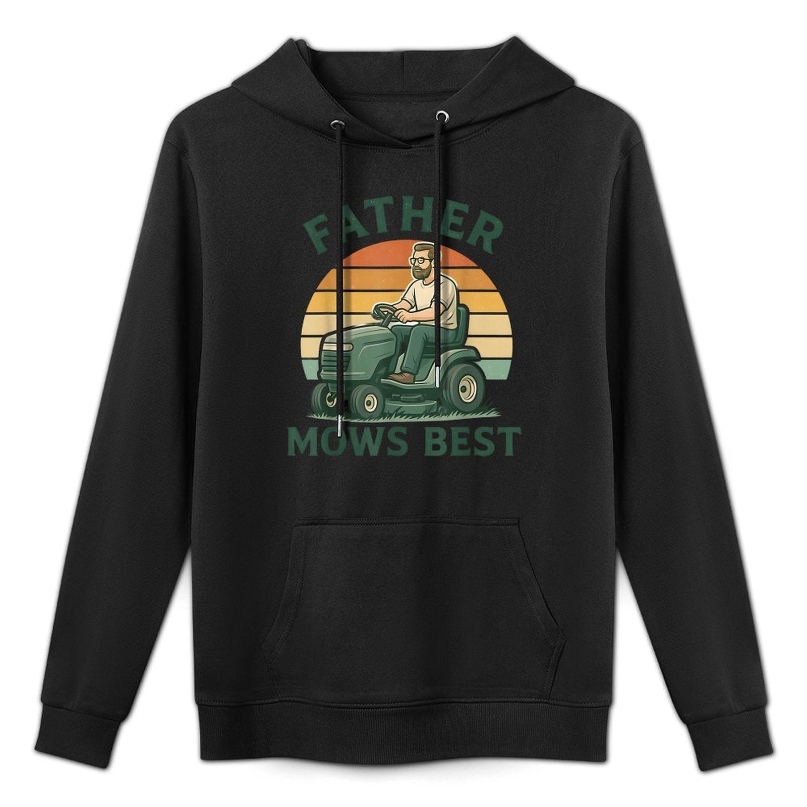 Father Mows Best Dad Fathers Day Funny Men Mowing Lawn Relaxed Fit Hoodie