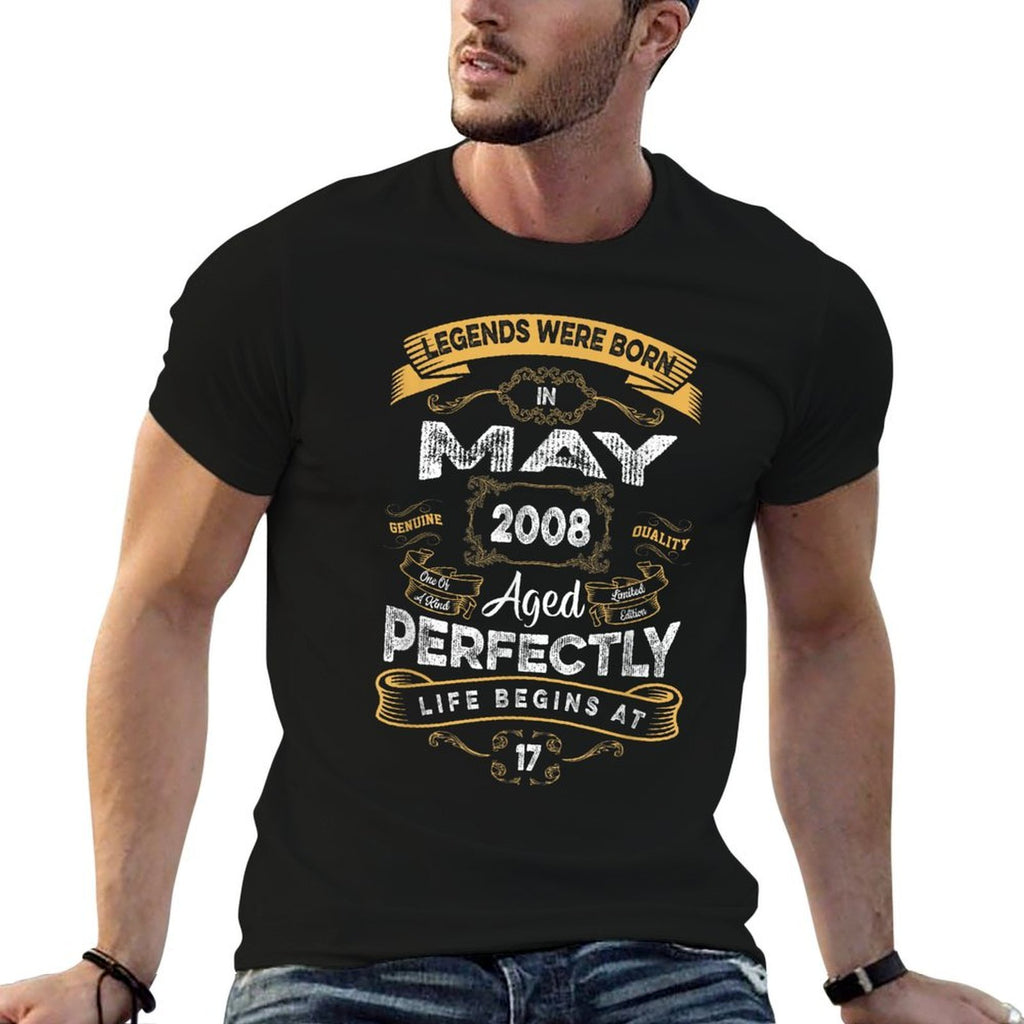 Vintage 17th Birthday Legends Were Born In May 2008  Durable T-Shirt