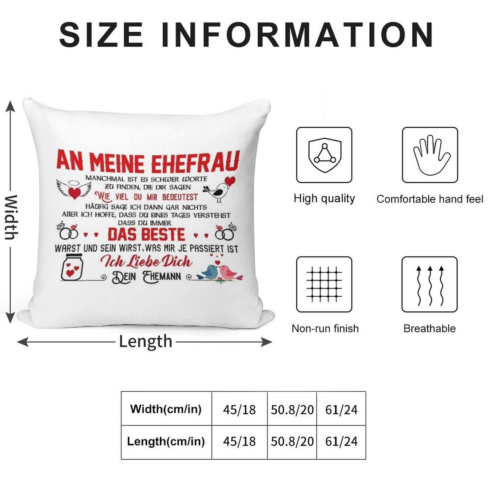 Gift for My Wife Perfect Gift Soft Luxury Feel Throw Pillow