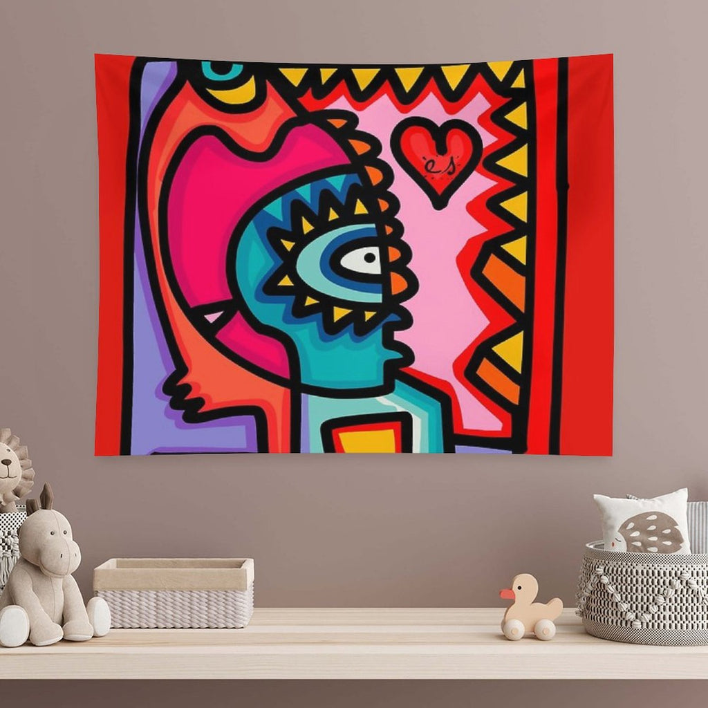 Aztec Graffiti Pop Art Tapestry
