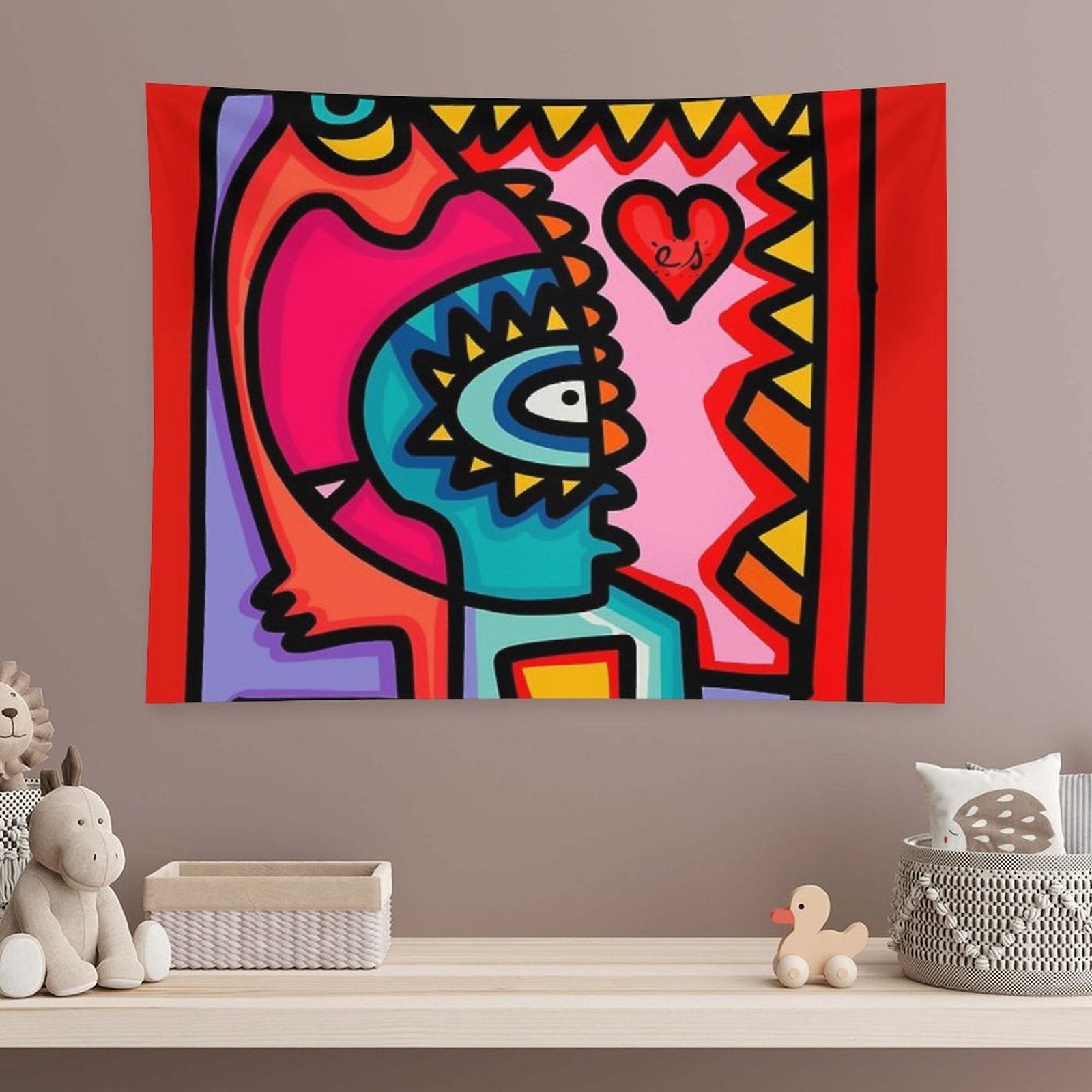 Aztec Graffiti Pop Art Tapestry